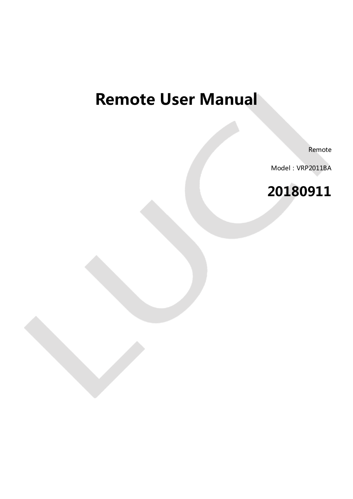 Immerex LUCI VRP2011BA User Manual