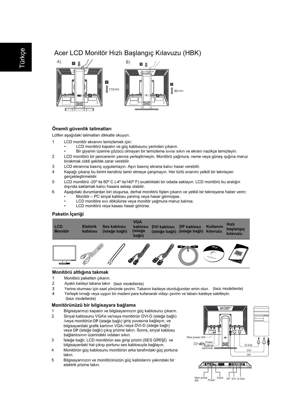 Acer B243PH, B223PW User Manual