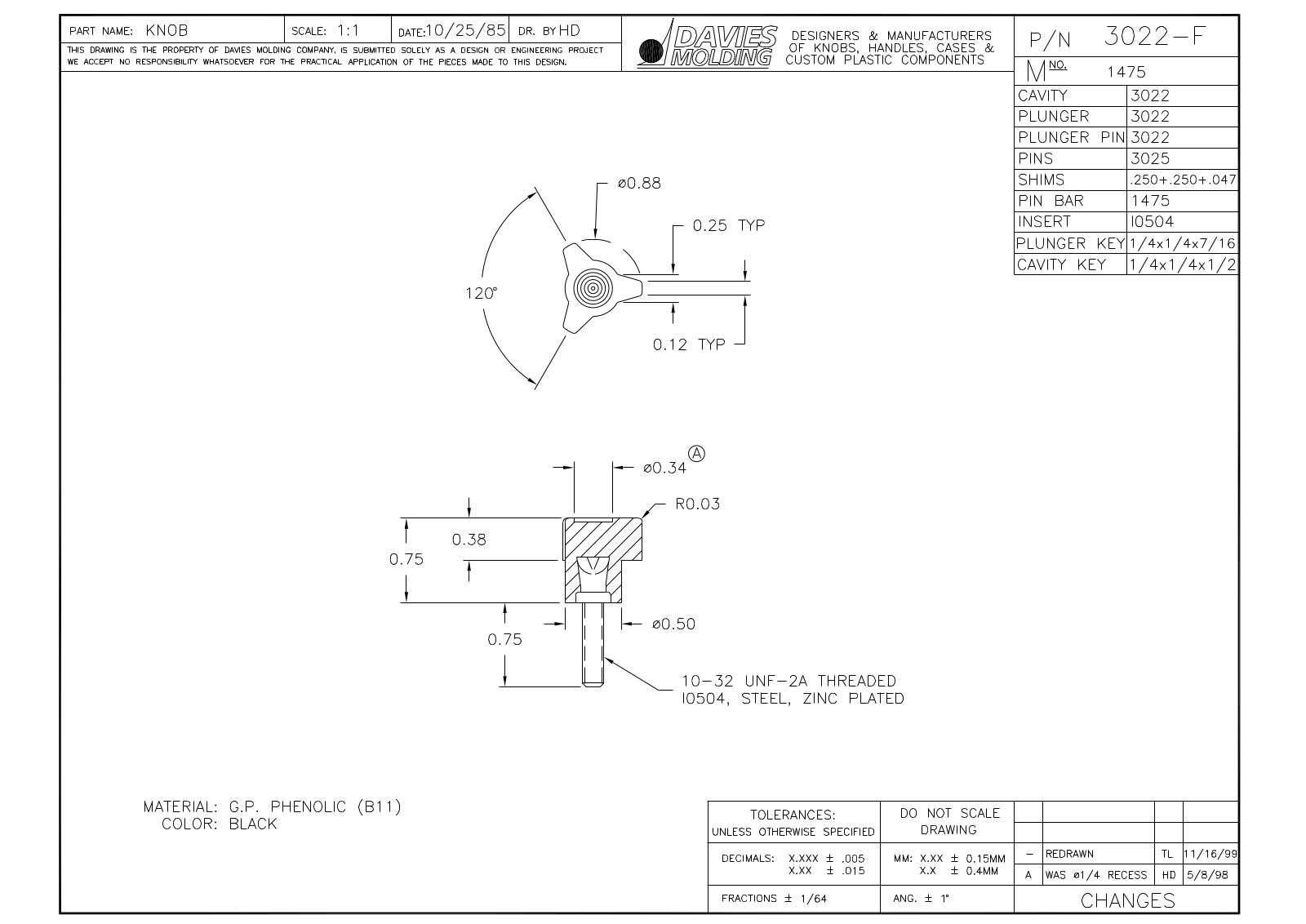 Davies Molding 3022-F Reference Drawing