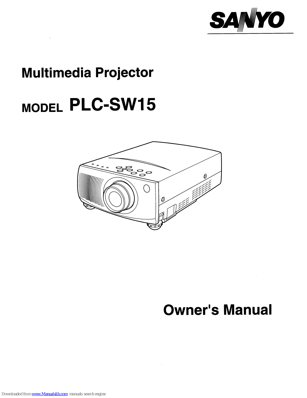 Sanyo SW15 - PLC SVGA LCD Projector Instruction Manual