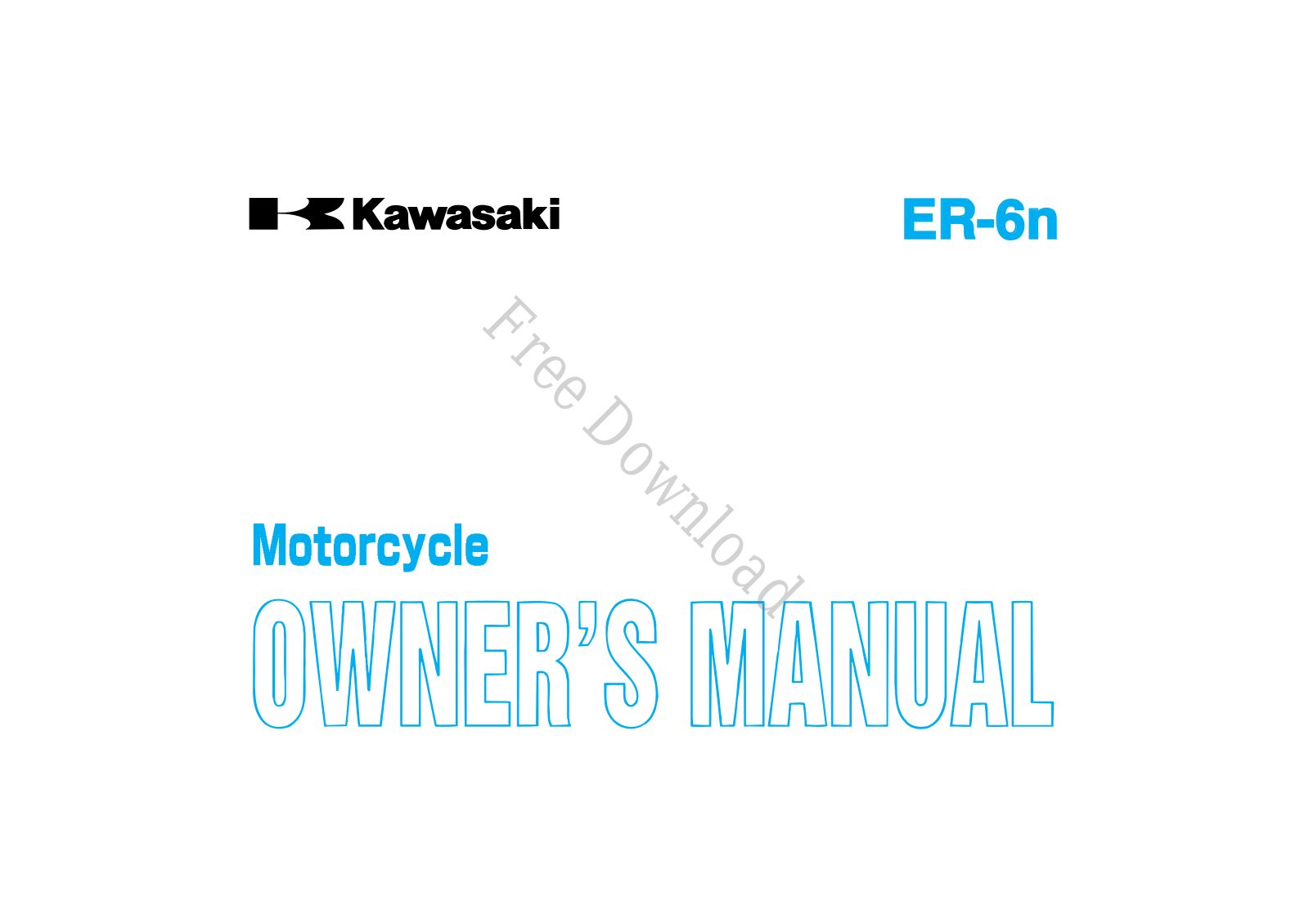 Kawasaki ER-6n 2013 Owner's manual