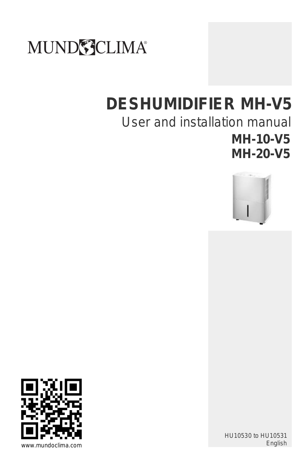 mundoclima MH-10-V5, MH-20-V5 User And Installation Manual