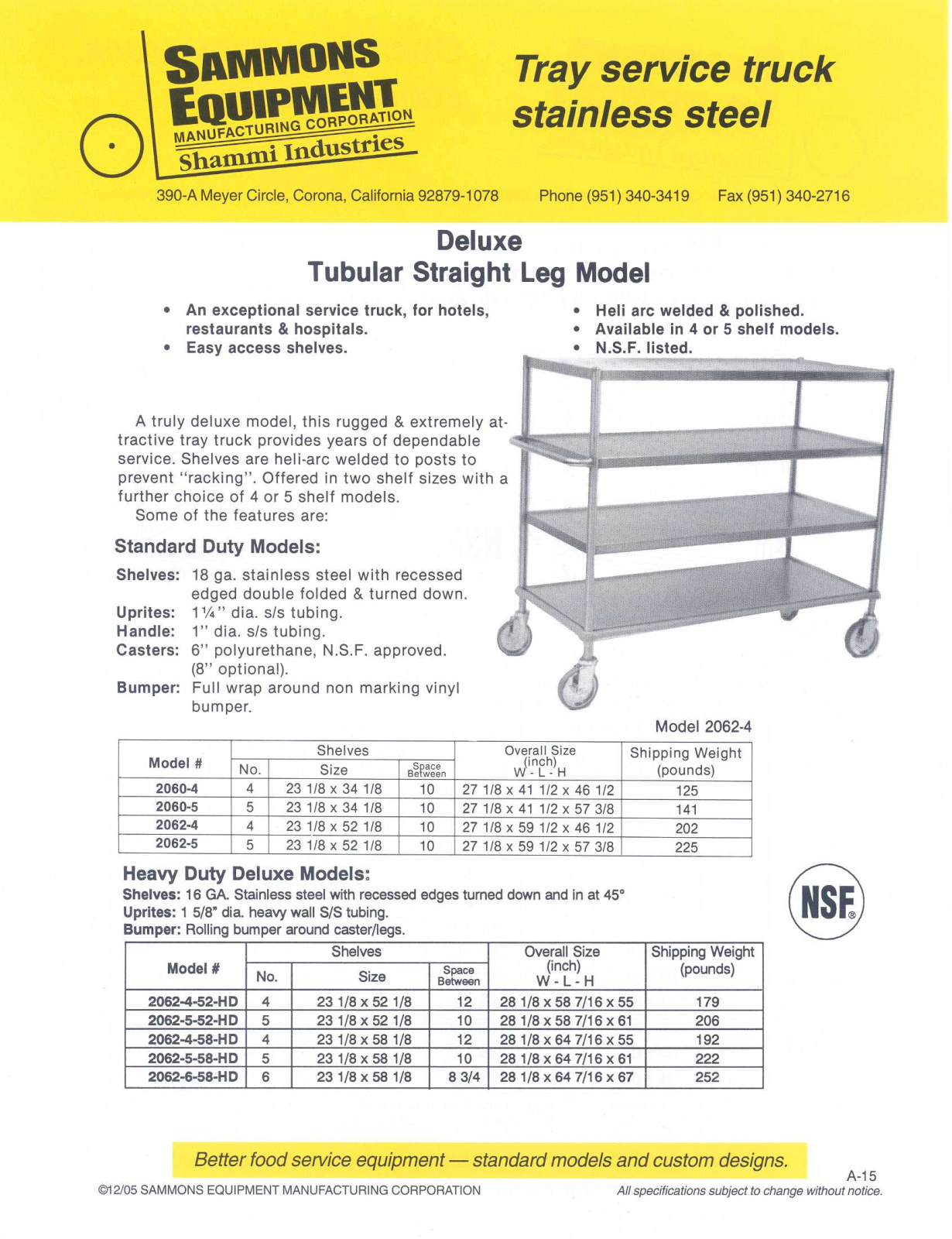 Sammons Equipment 2060-4 User Manual