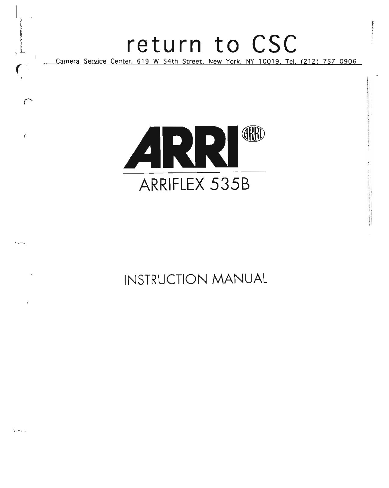 Arri ARRIFLEX 535 B Instruction Manual