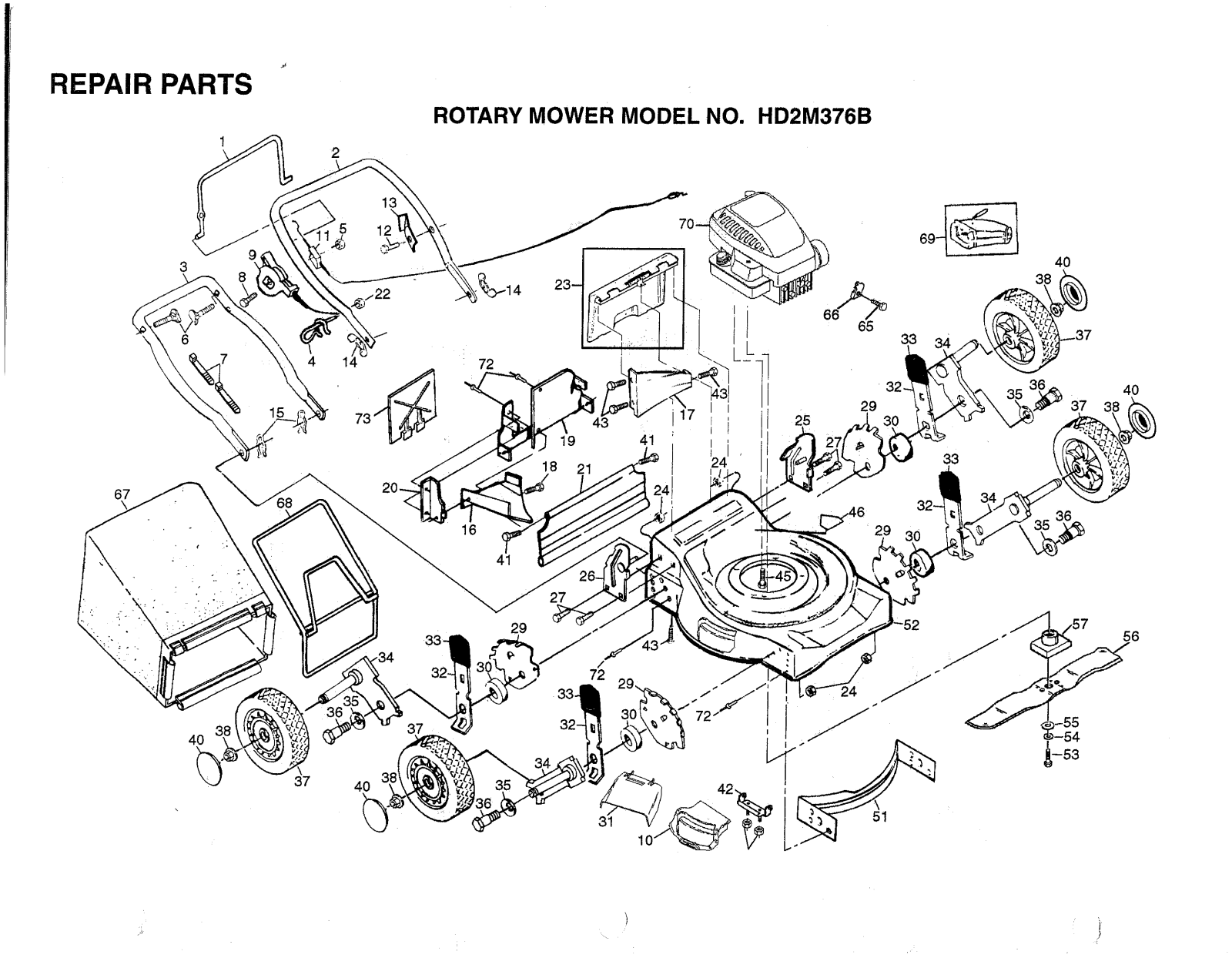 AYP HD2M376B Parts List