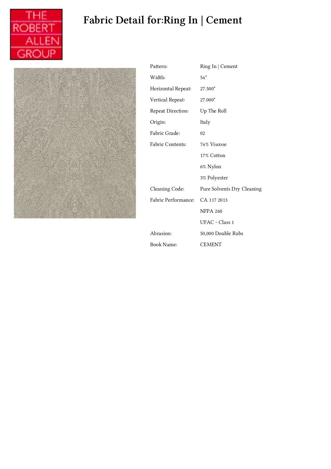 Robert Allen RALF1648 Specifications - ManualMachine.com