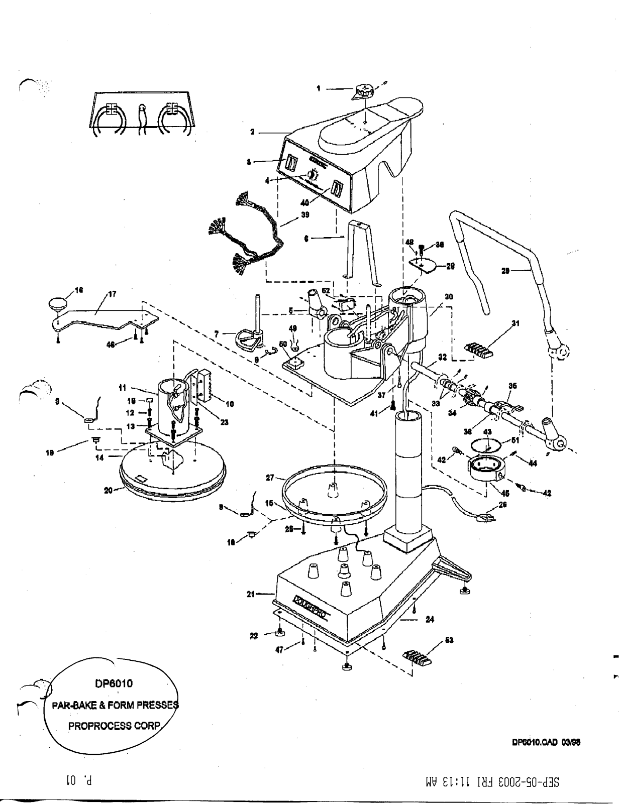 Doughpro DP6010 Parts List