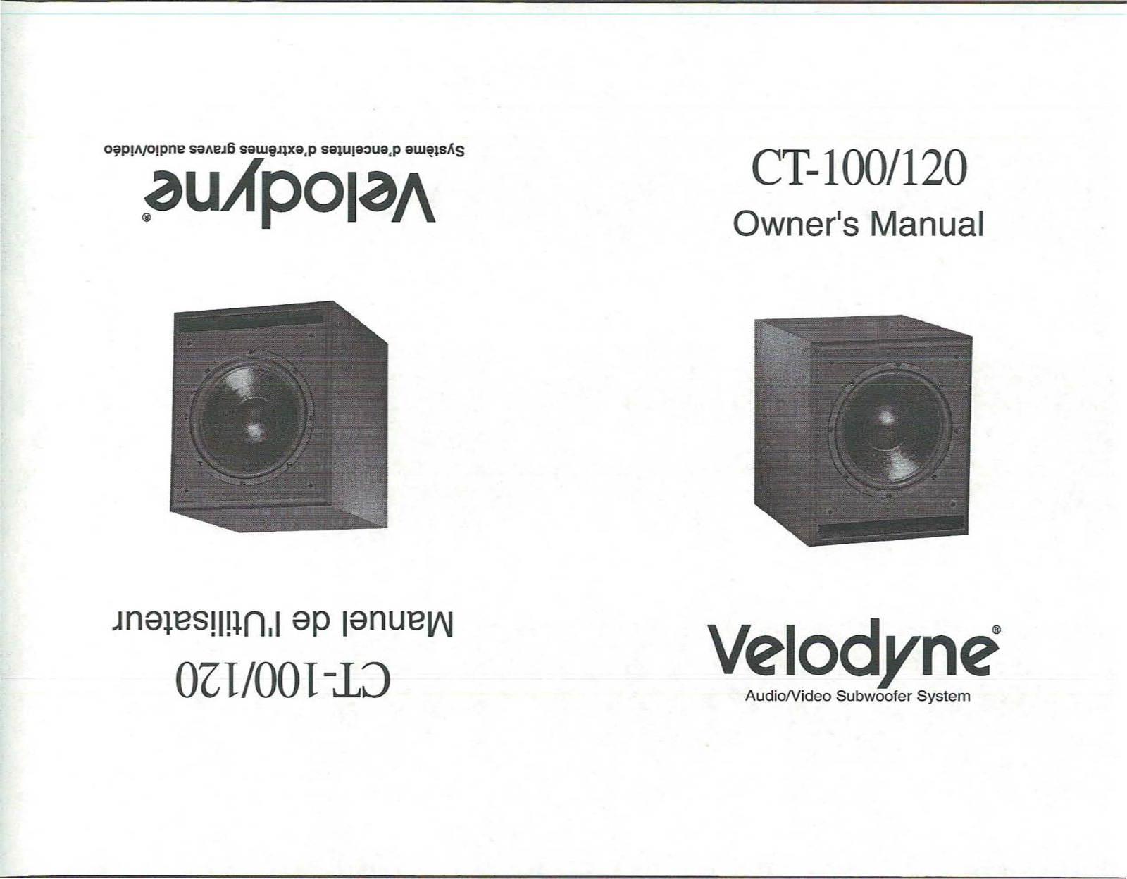 Velodyne Acoustics CT-120 Owners manual
