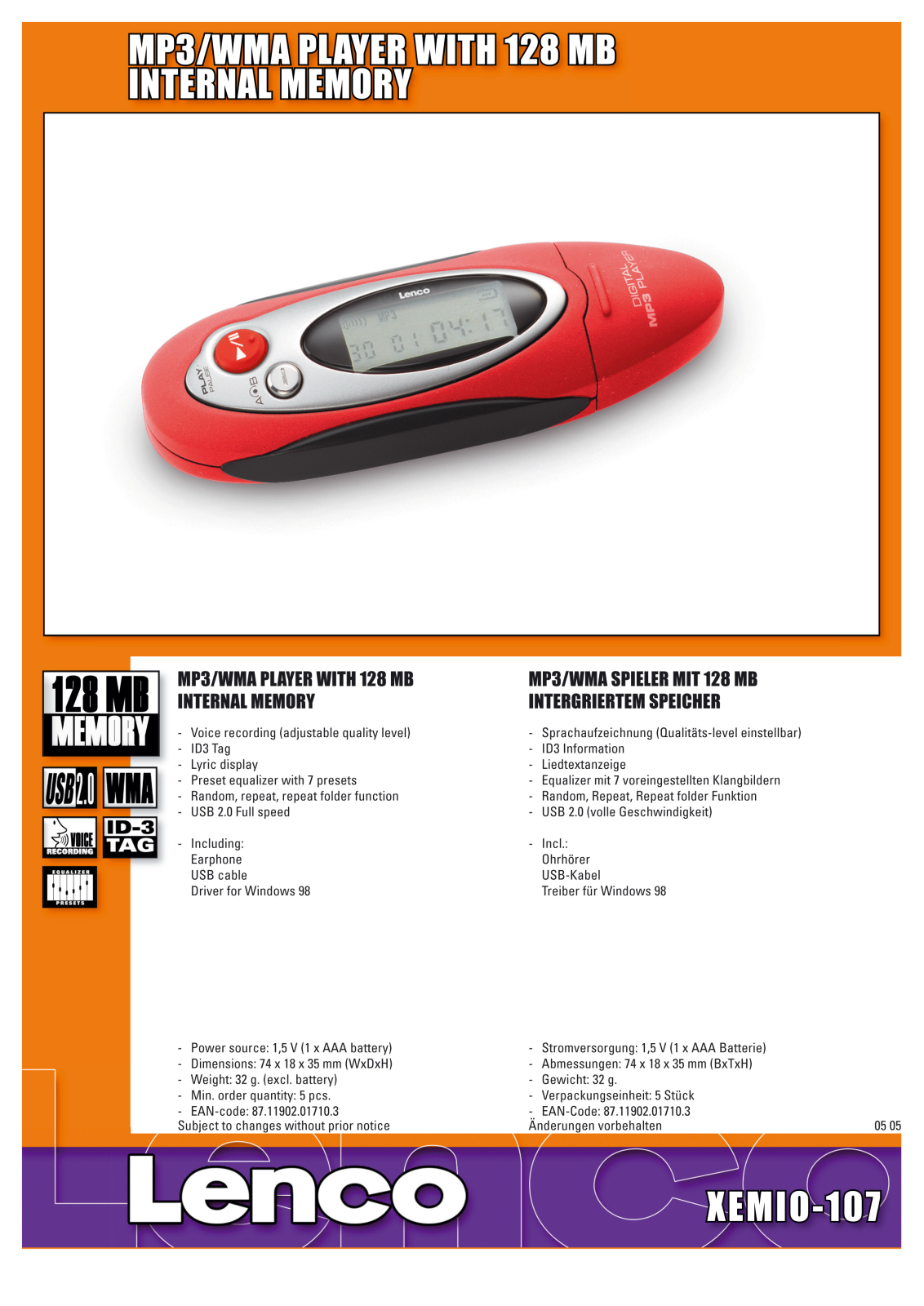 Lenco XEMIO-107 User Manual