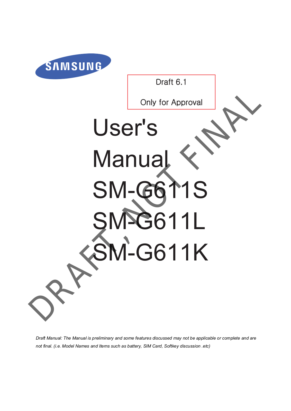 Samsung SMG611KOR User Manual