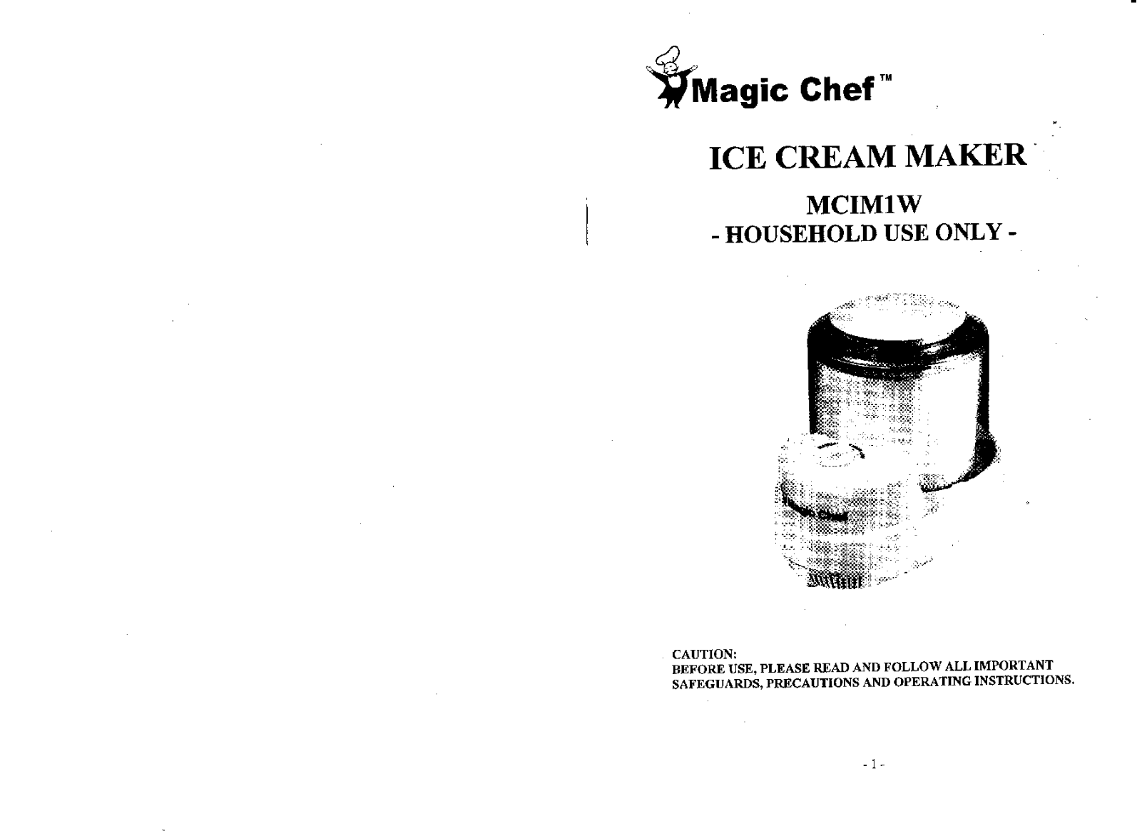 Magic Chef MCIM1W Instruction Manual