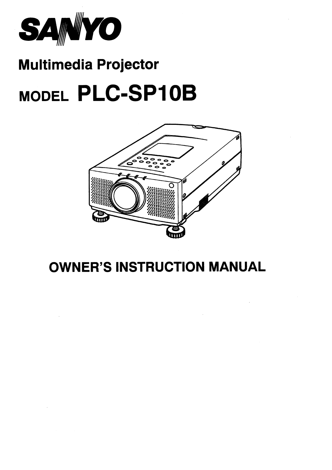 Sanyo PLC-SP10B Instruction Manual