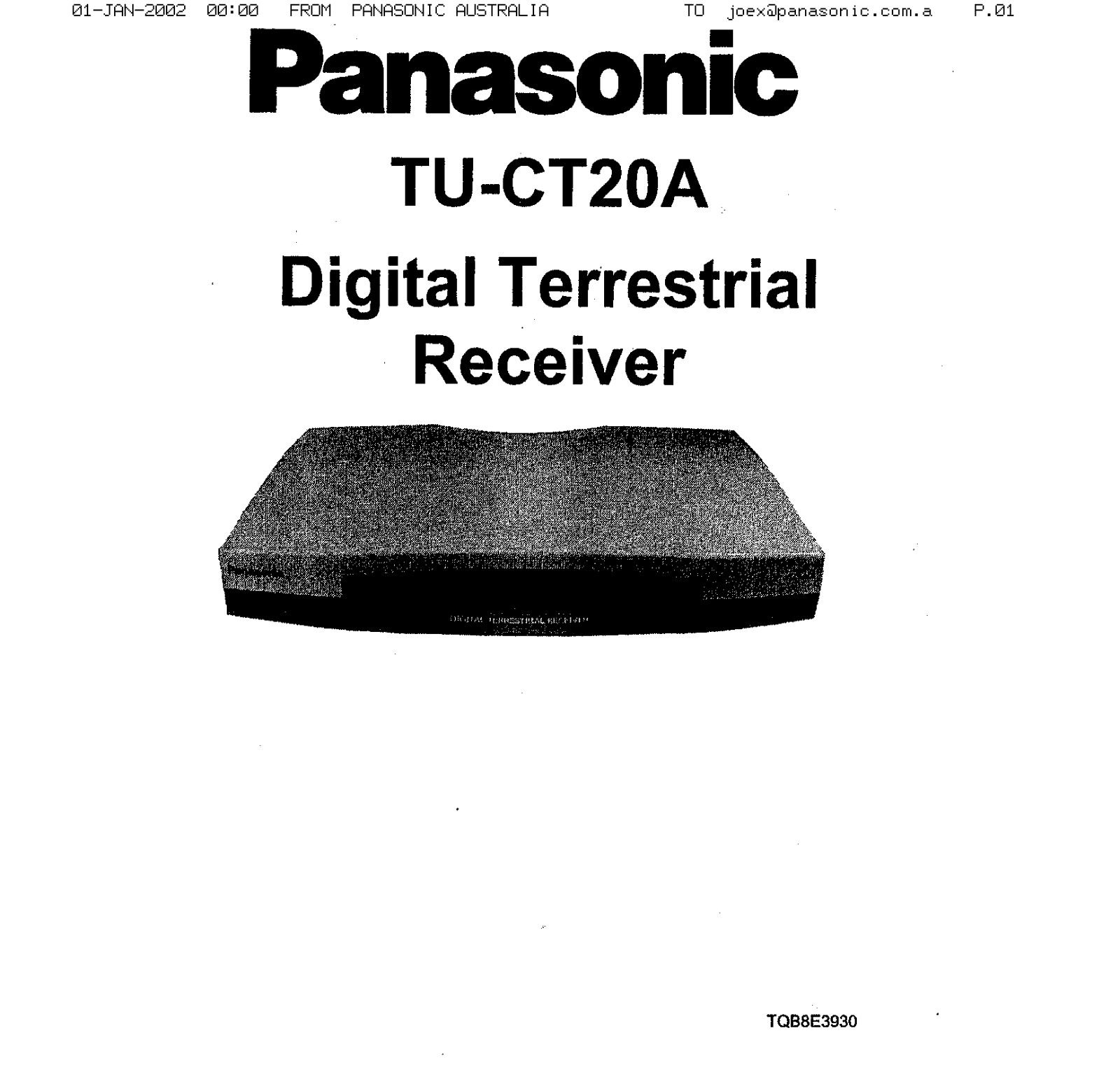 Panasonic TU-CT20A Operating Instruction