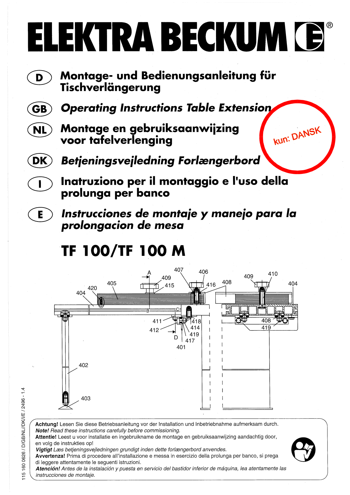 Metabo TF 100, TF 100 M User guide - ManualMachine.com
