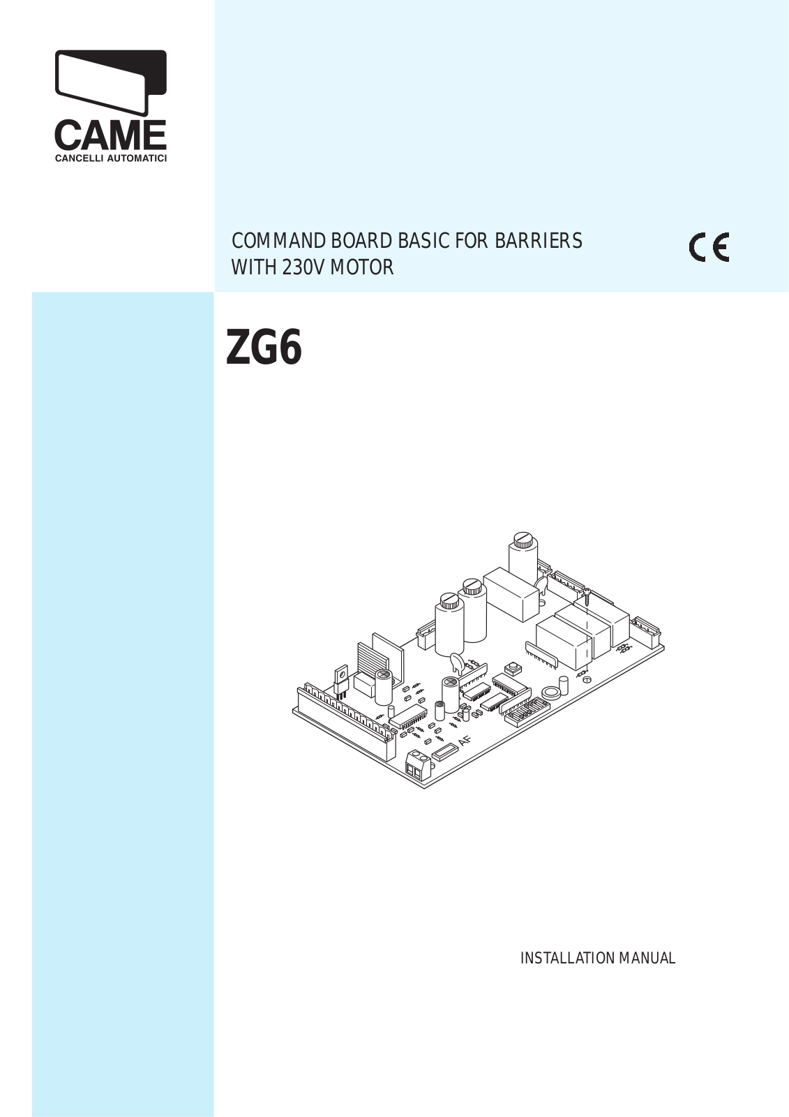 CAME ZG6 User Manual