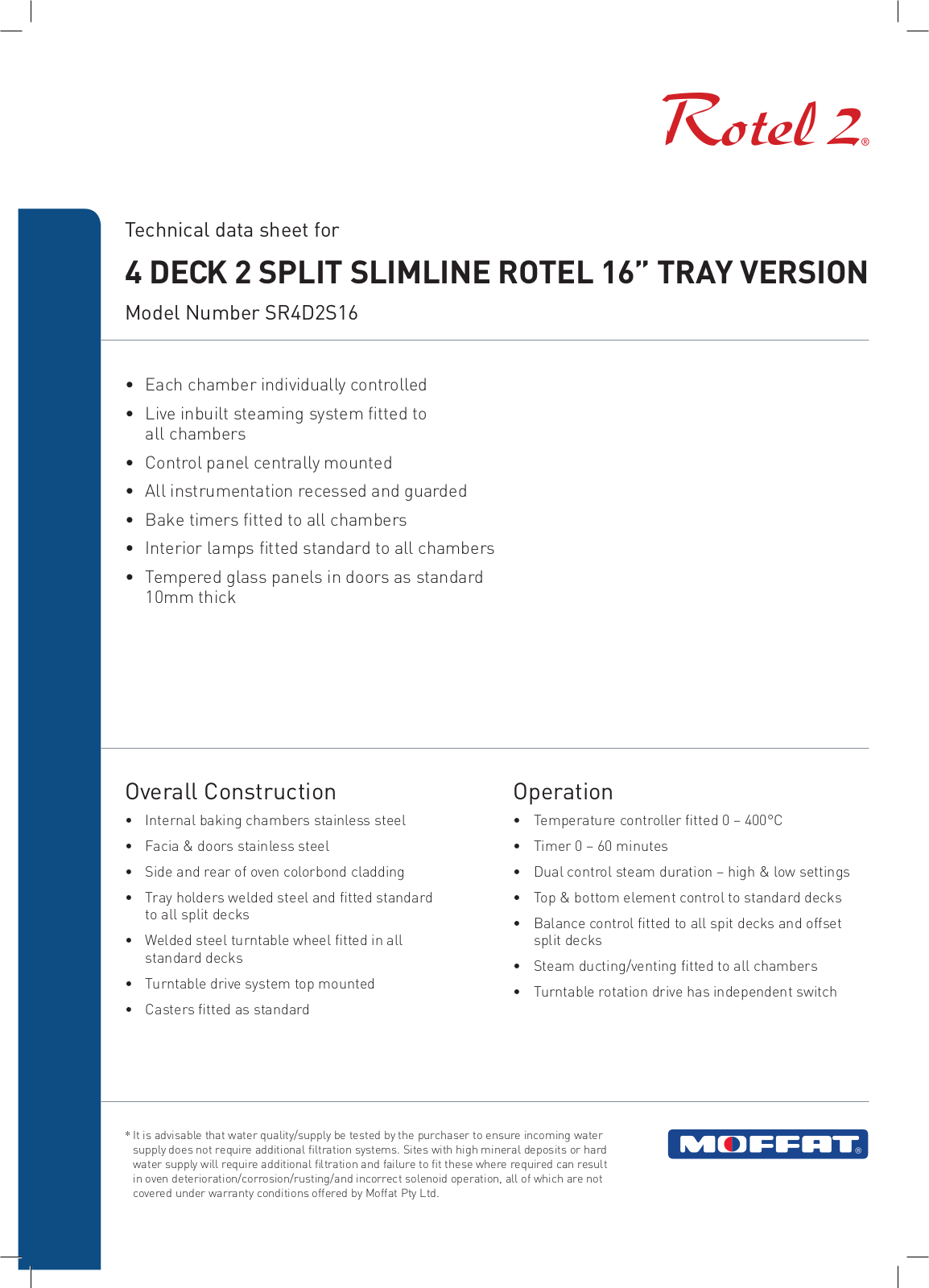 Moffat SR4D2S16 User Manual