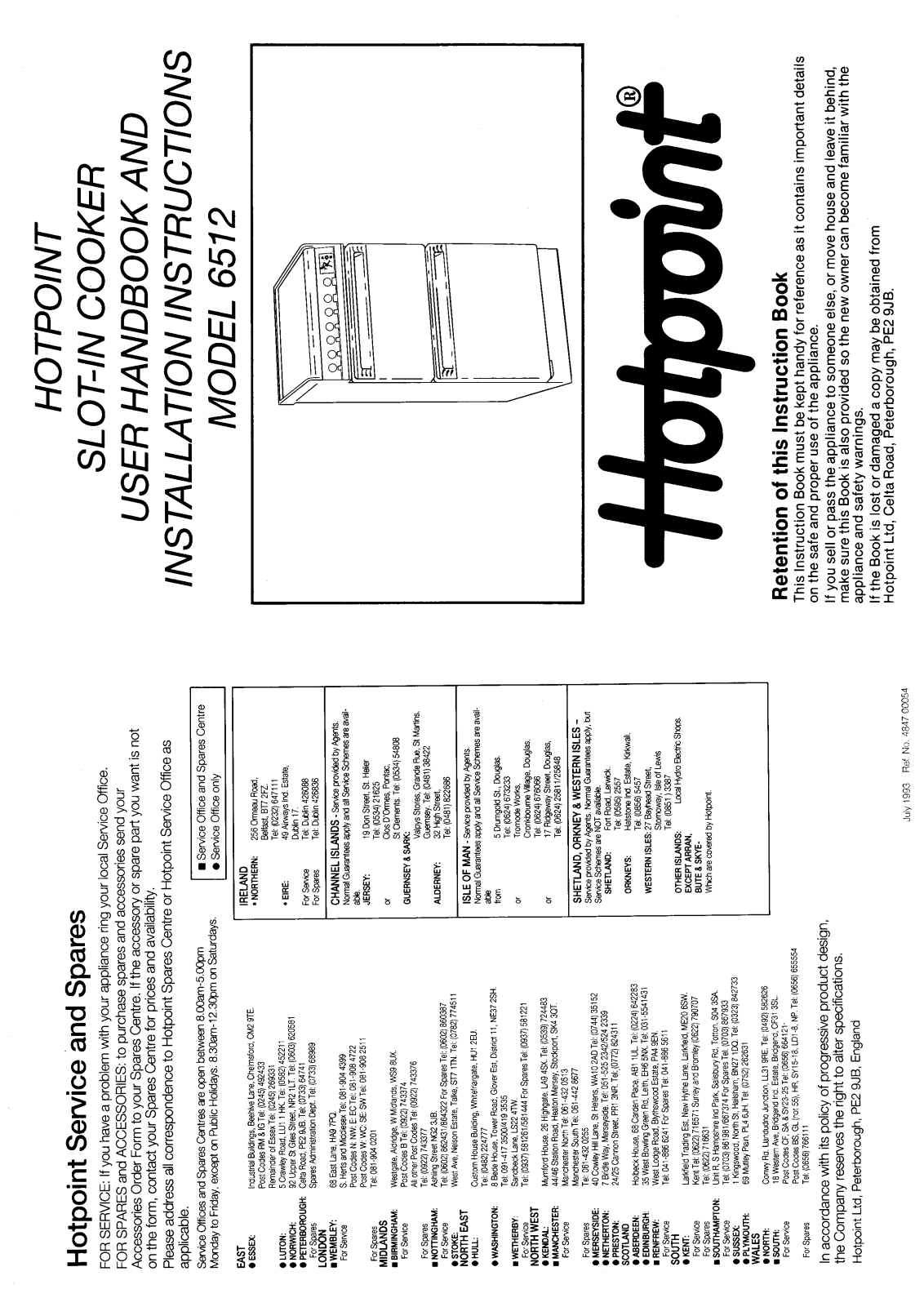 Hotpoint 6512 User Manual