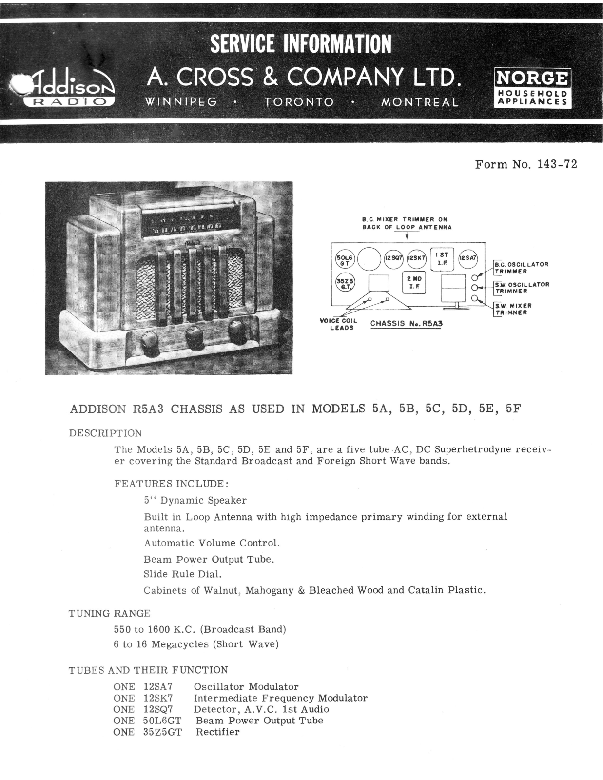 Addison 5a, 5f schematic