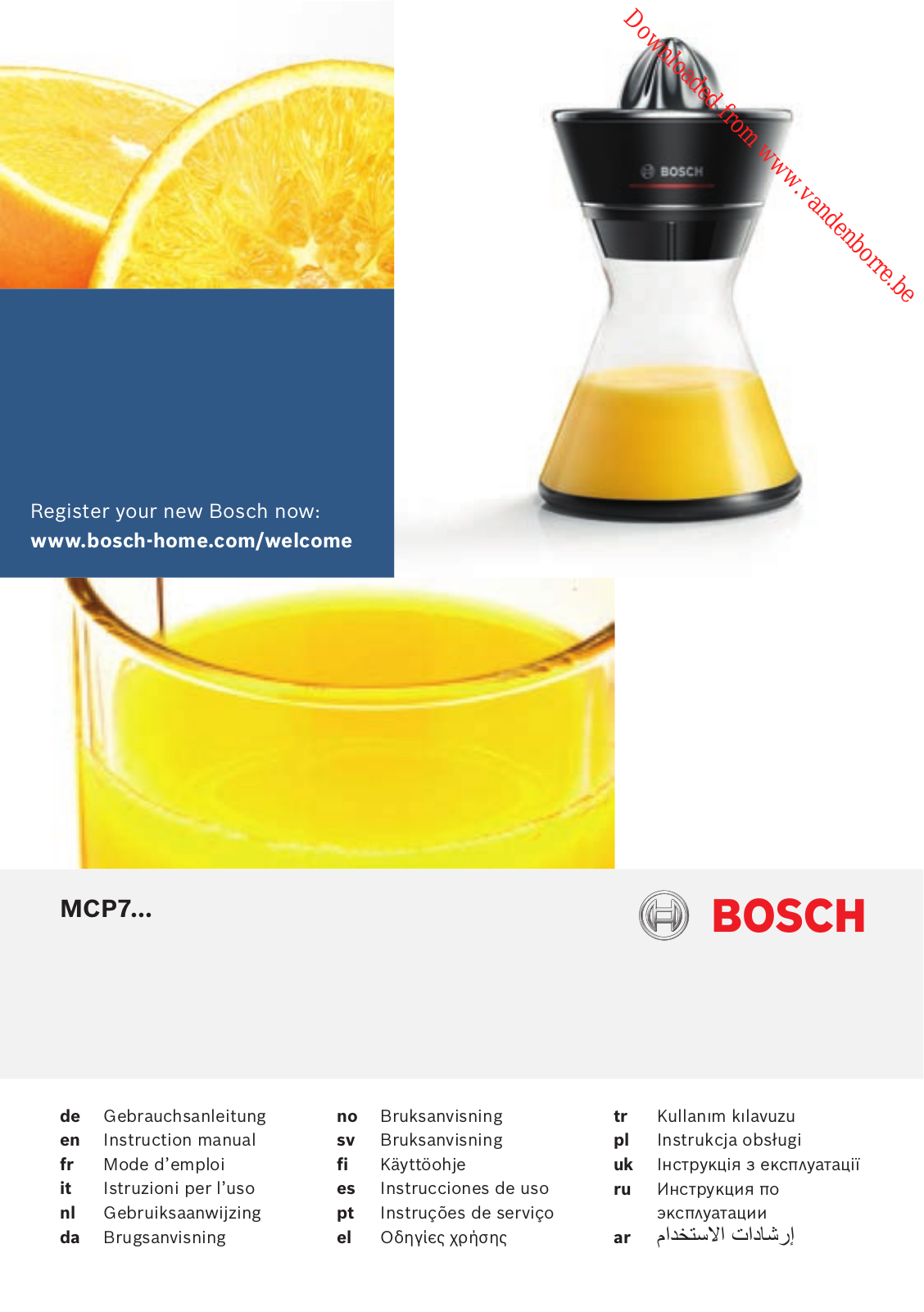 Bosch MCP7 Instruction Manual