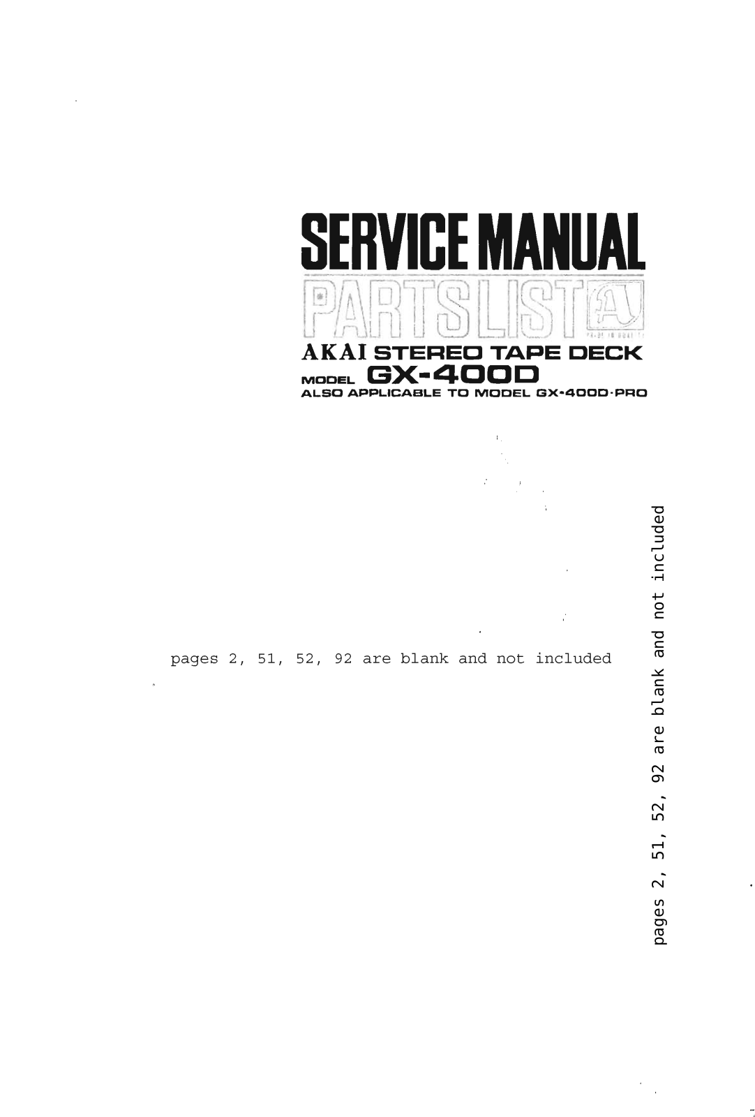 Akai GX-400-D-Pro Service Manual