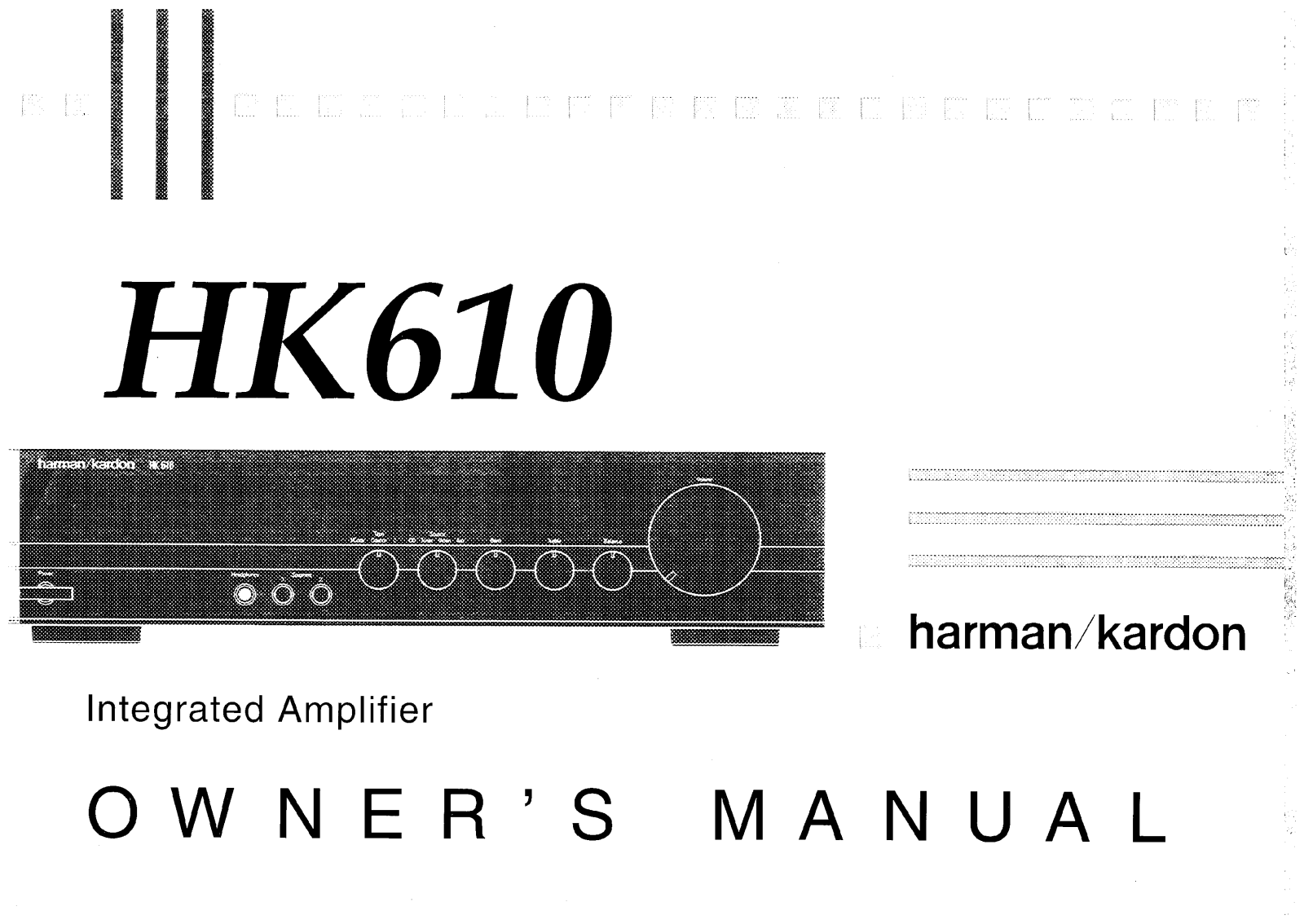 Harman kardon HK610 User Manual