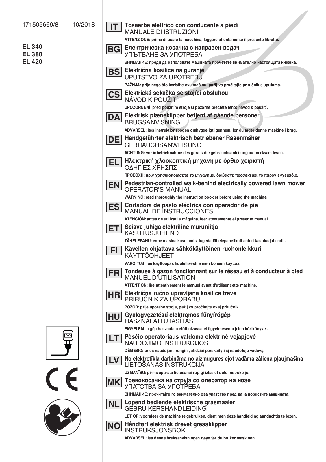 Alpina EL 340, EL 380, EL 420 Service Manual