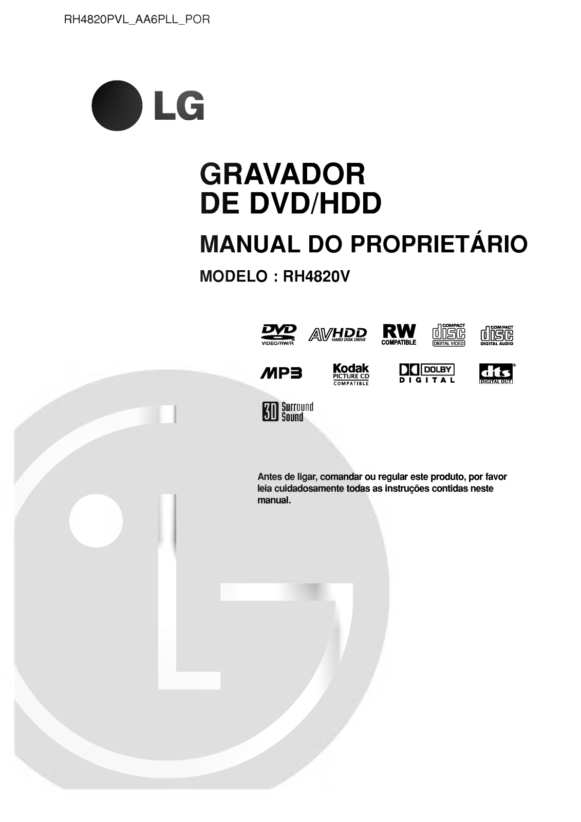 LG RH4820PVL User manual