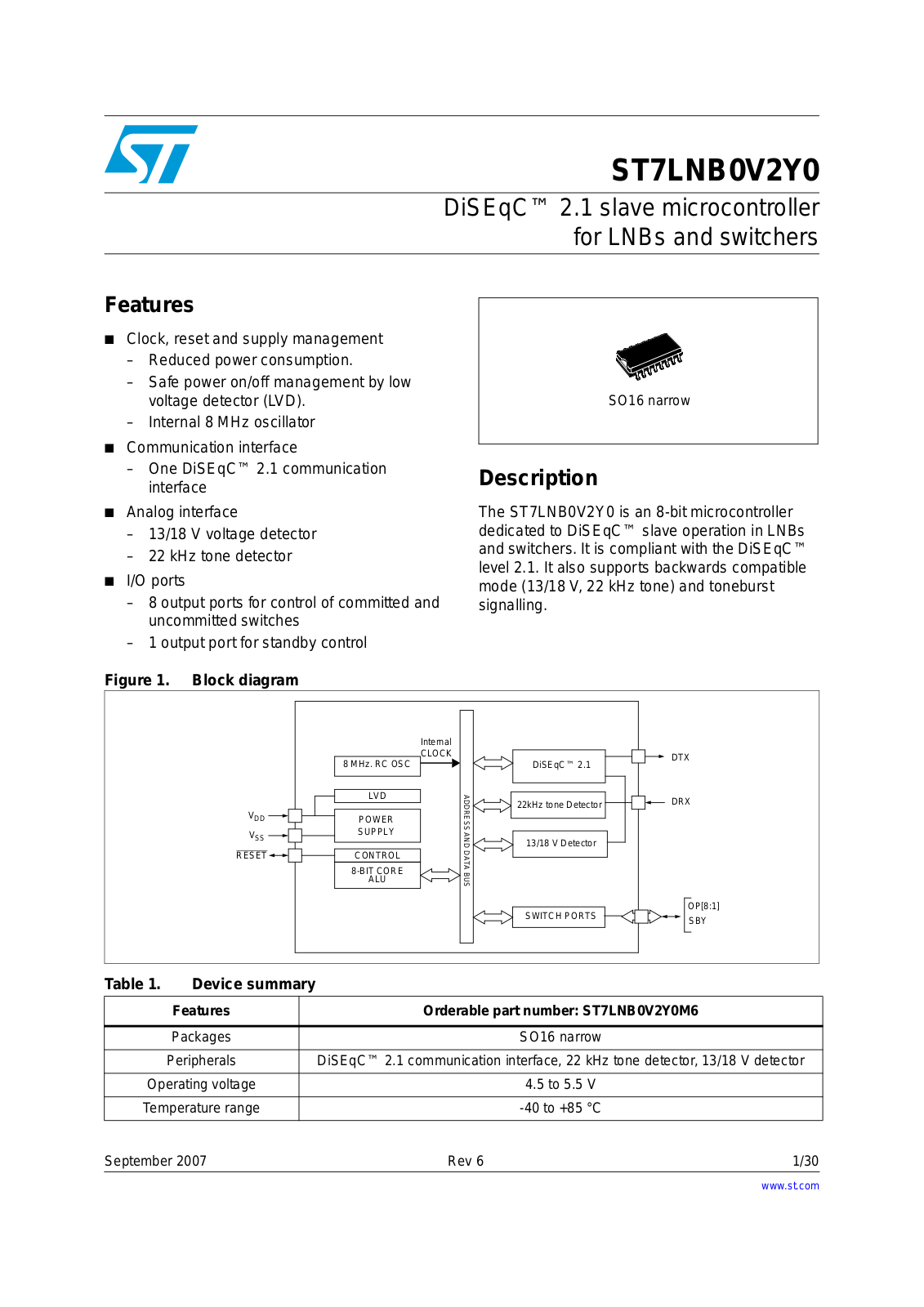 ST ST7LNB0V2Y0 User Manual