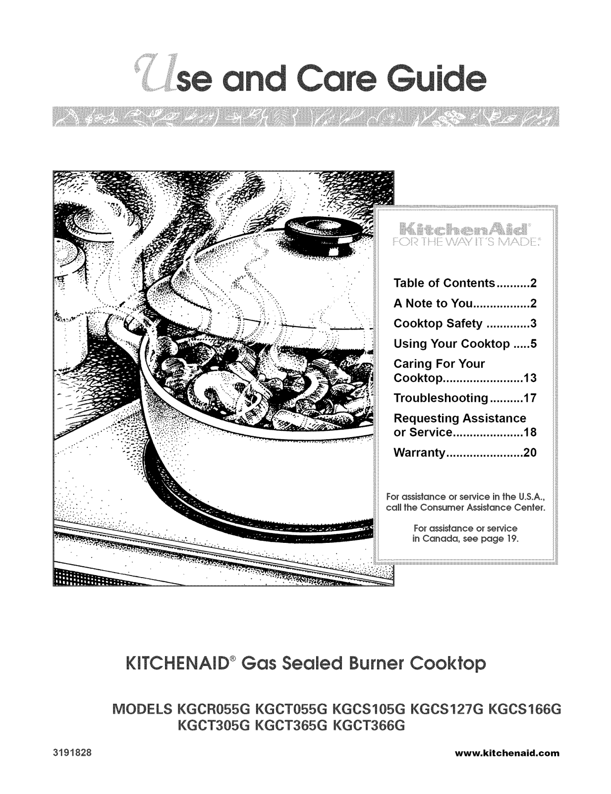 KitchenAid KGCS105GWH0, KGCS127GSS0, KGCS166GBL0, KGCT055GWH0, KGCT055GBL0 Owner’s Manual