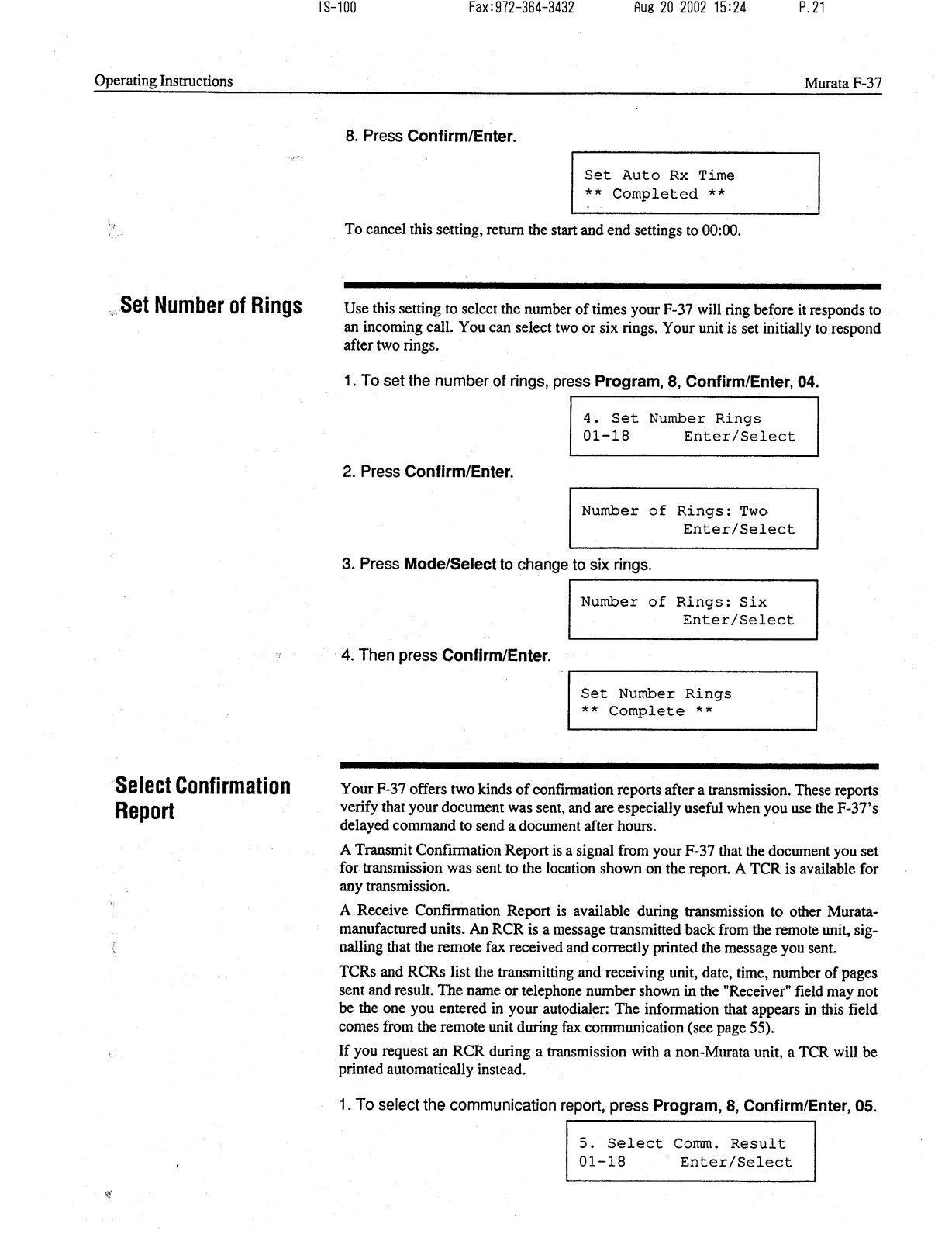 Muratec F-37 User Manual part 3