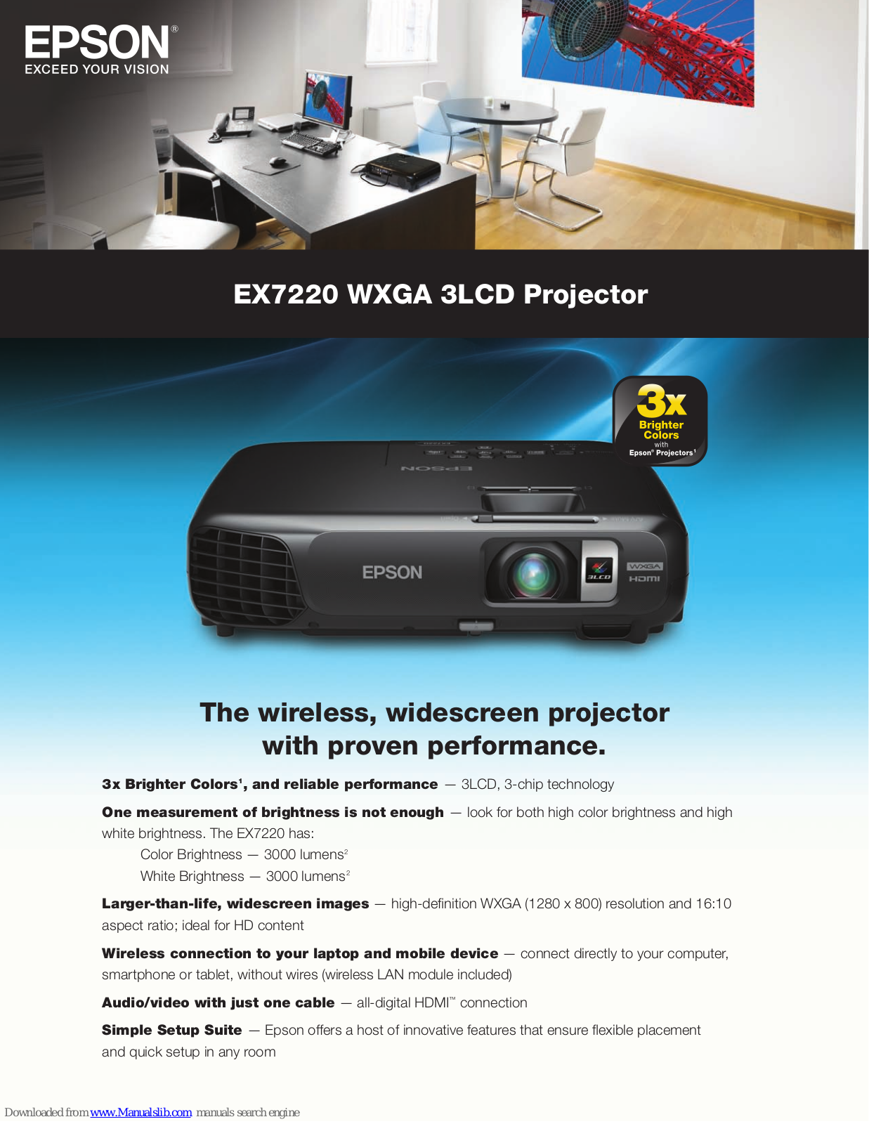 Epson EX7220 WXGA Brochure & Specs