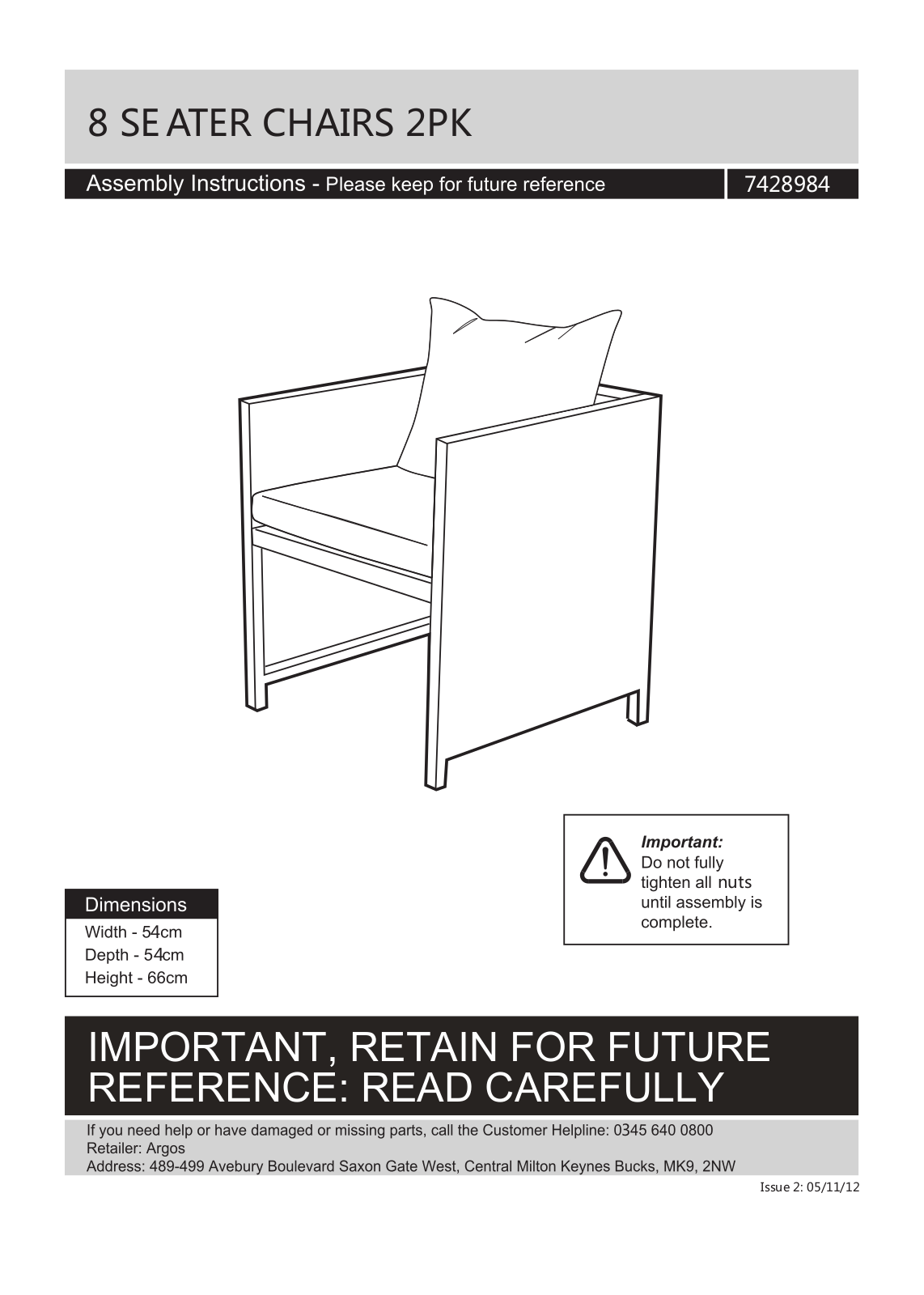 Argos 7428984 User guide - ManualMachine.com