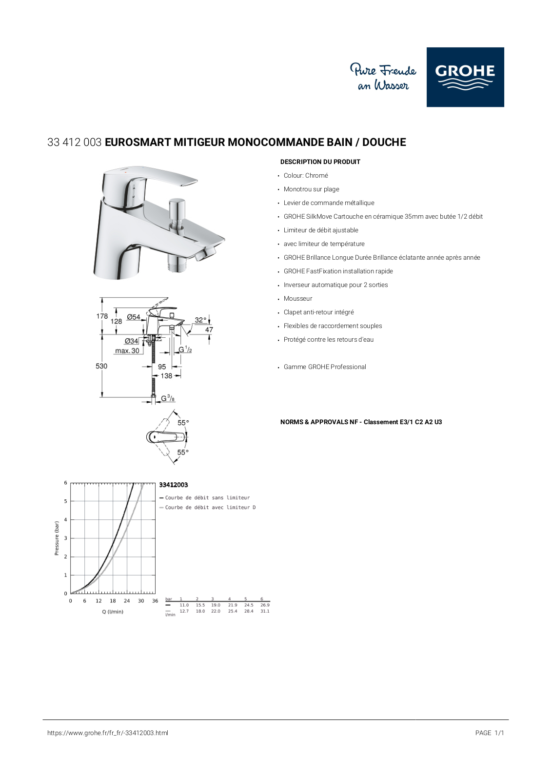 Grohe 33412003 Specification - ManualMachine.com