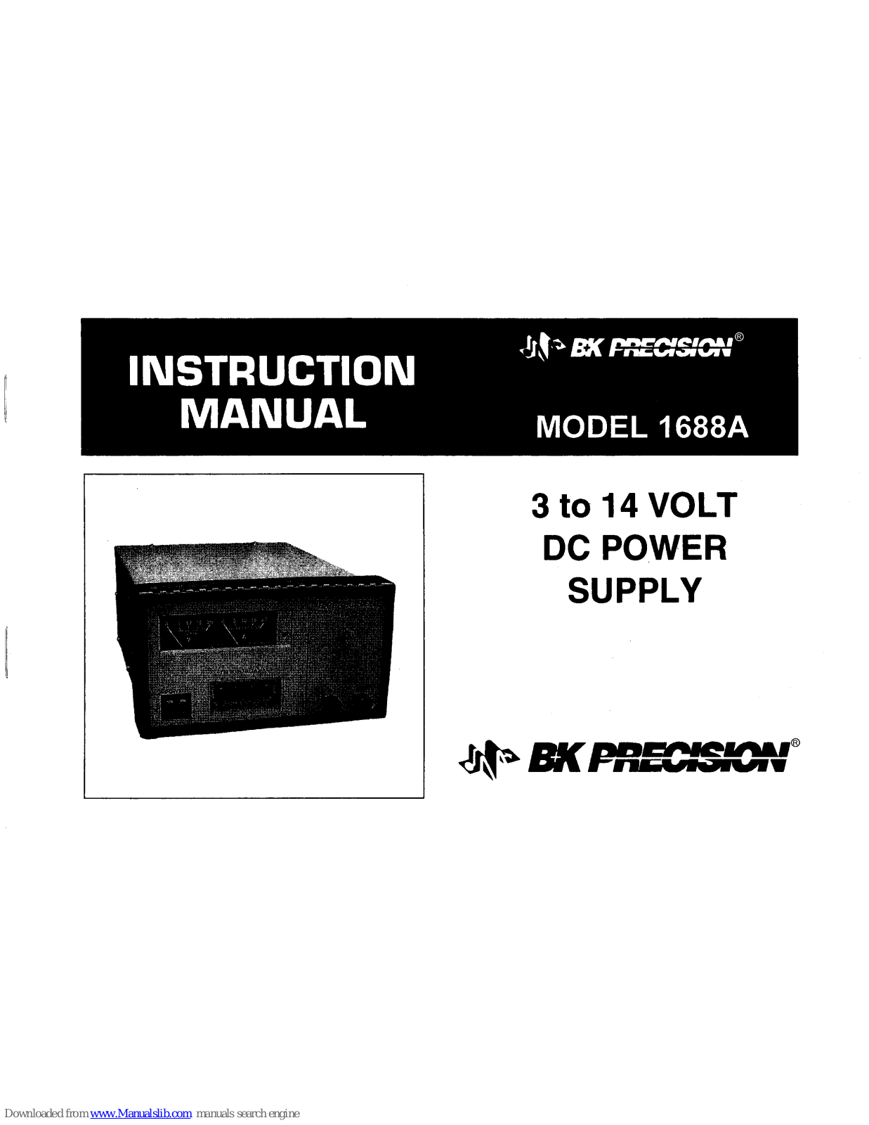 BK Precision 1688A Instruction Manual