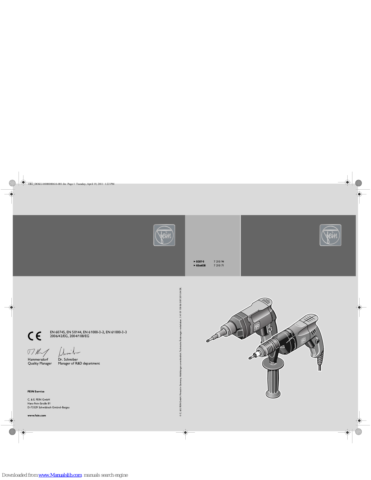 Fein ASse636 User Manual