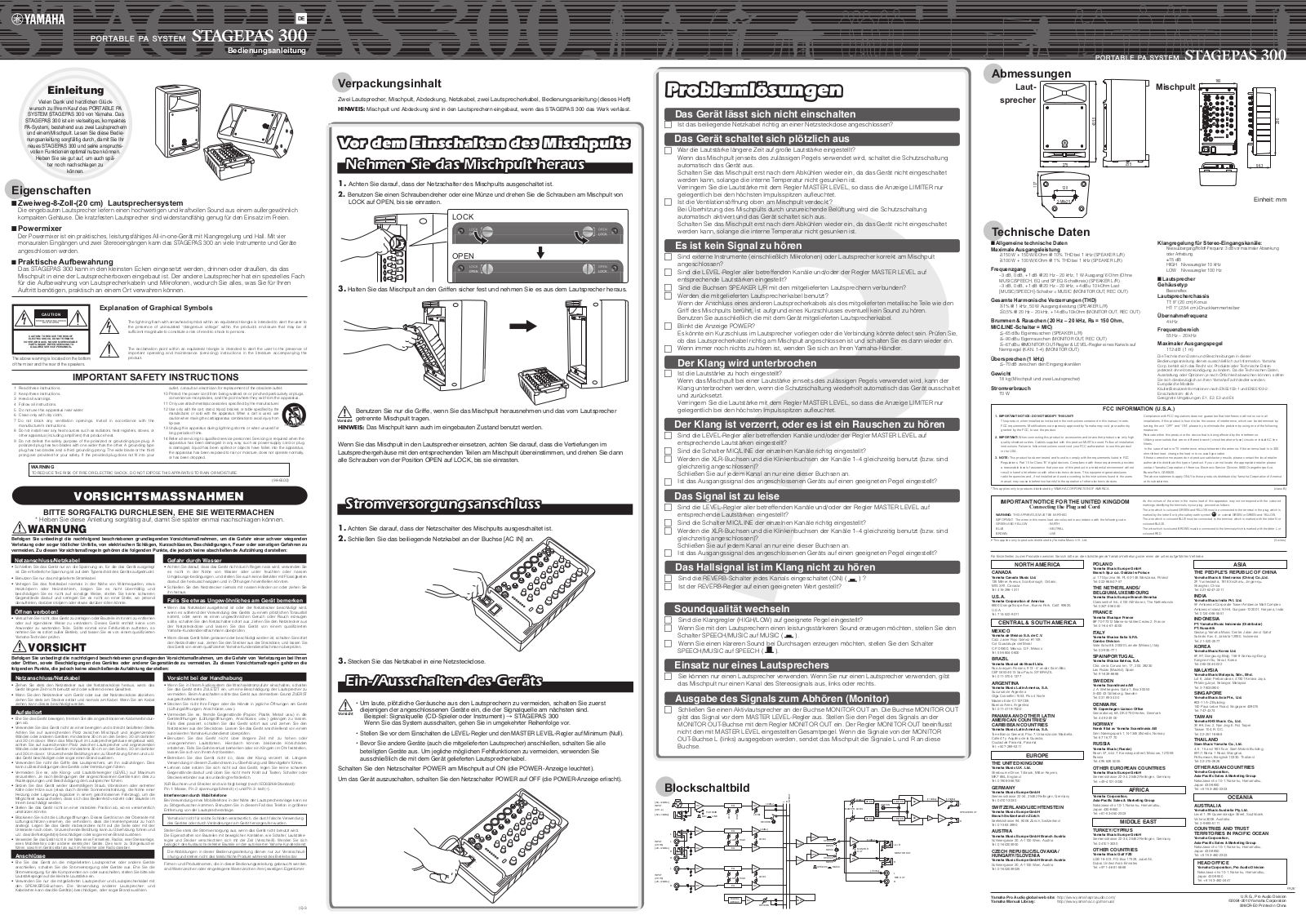 Yamaha STAGEPAS 300 User Manual