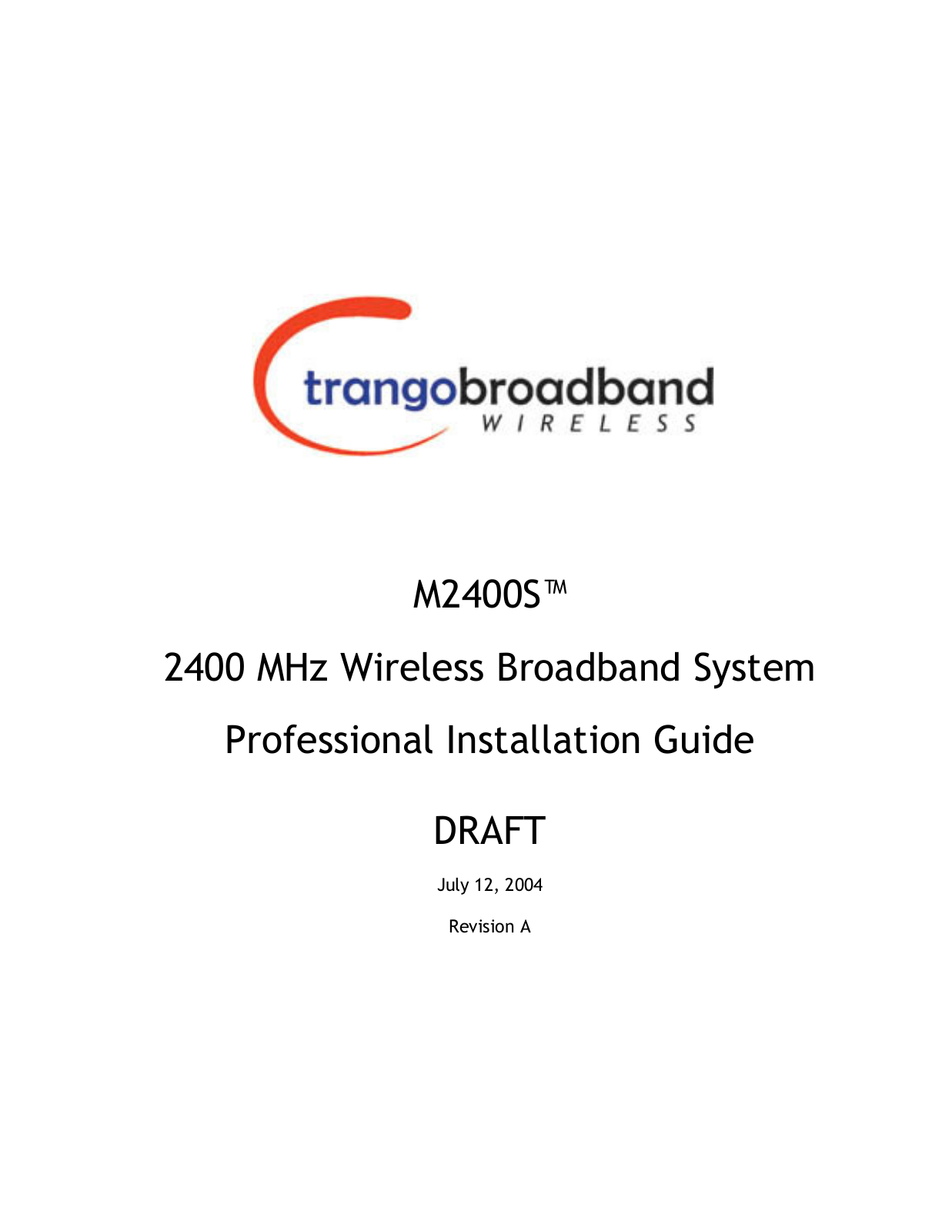 Trango Systems M2400S Installation guide