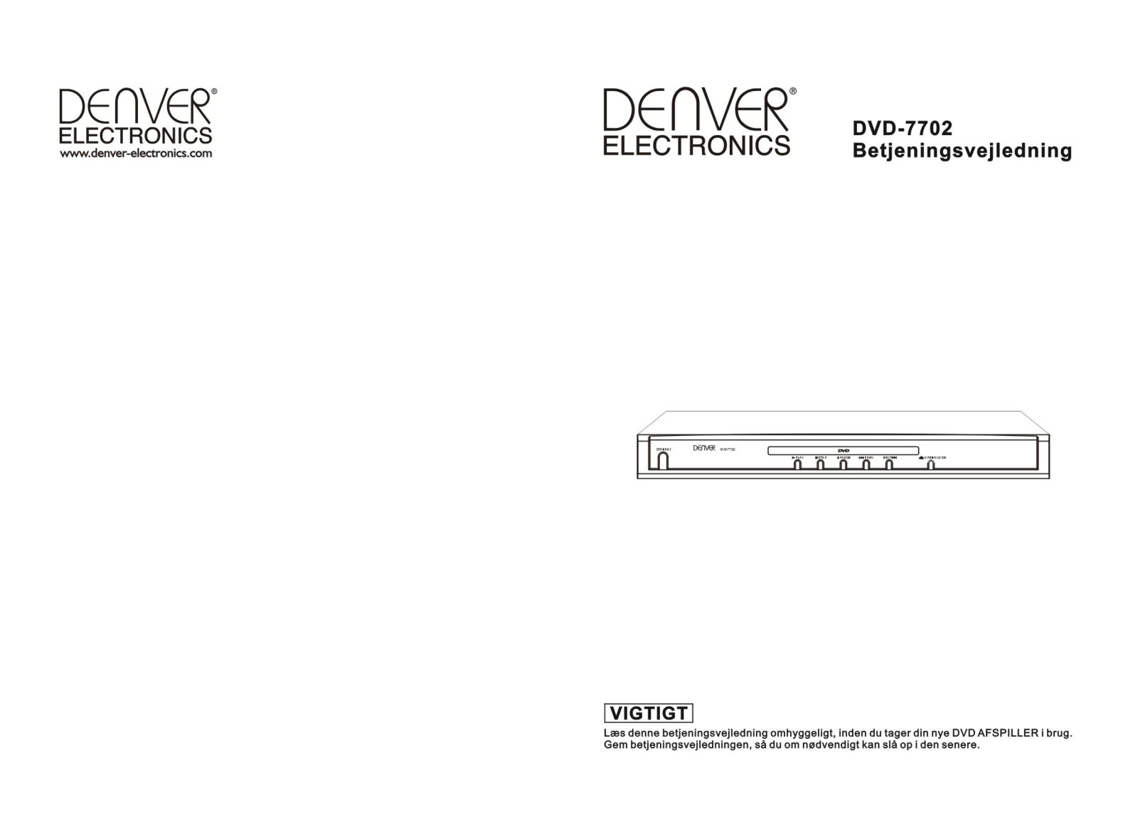 Denver DVD-7702 User Manual