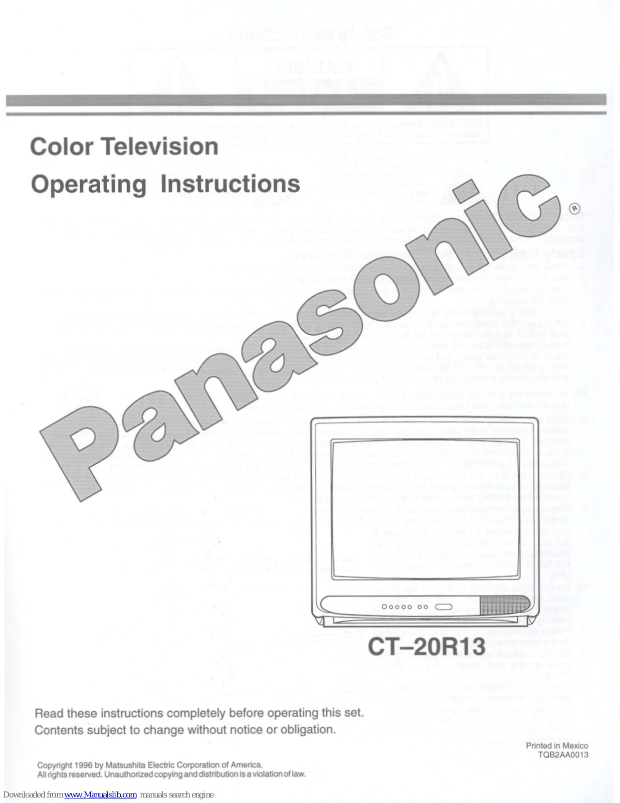 Panasonic CT20R13U - 20