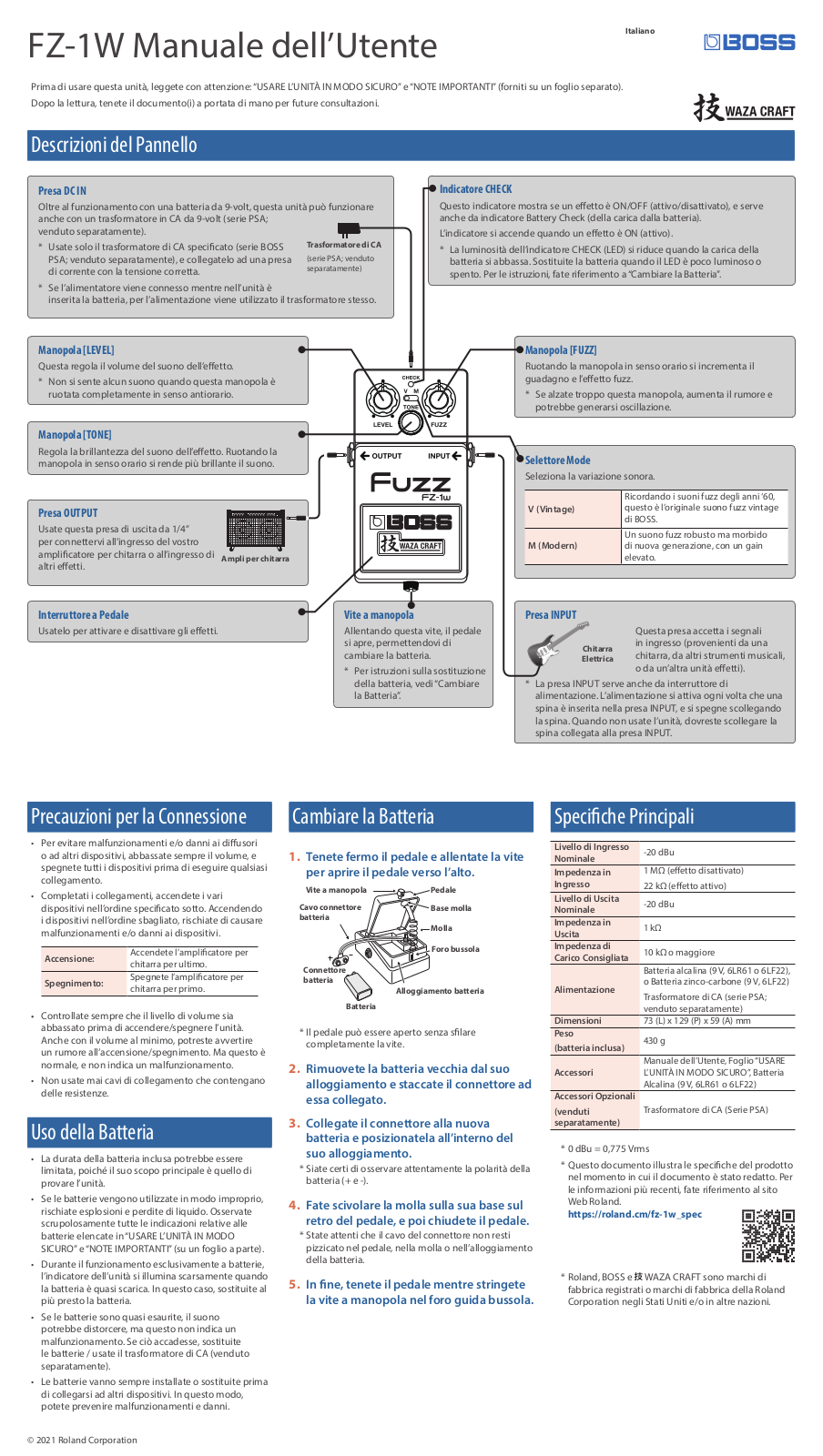 Boss FZ-1W Owner’s Manual