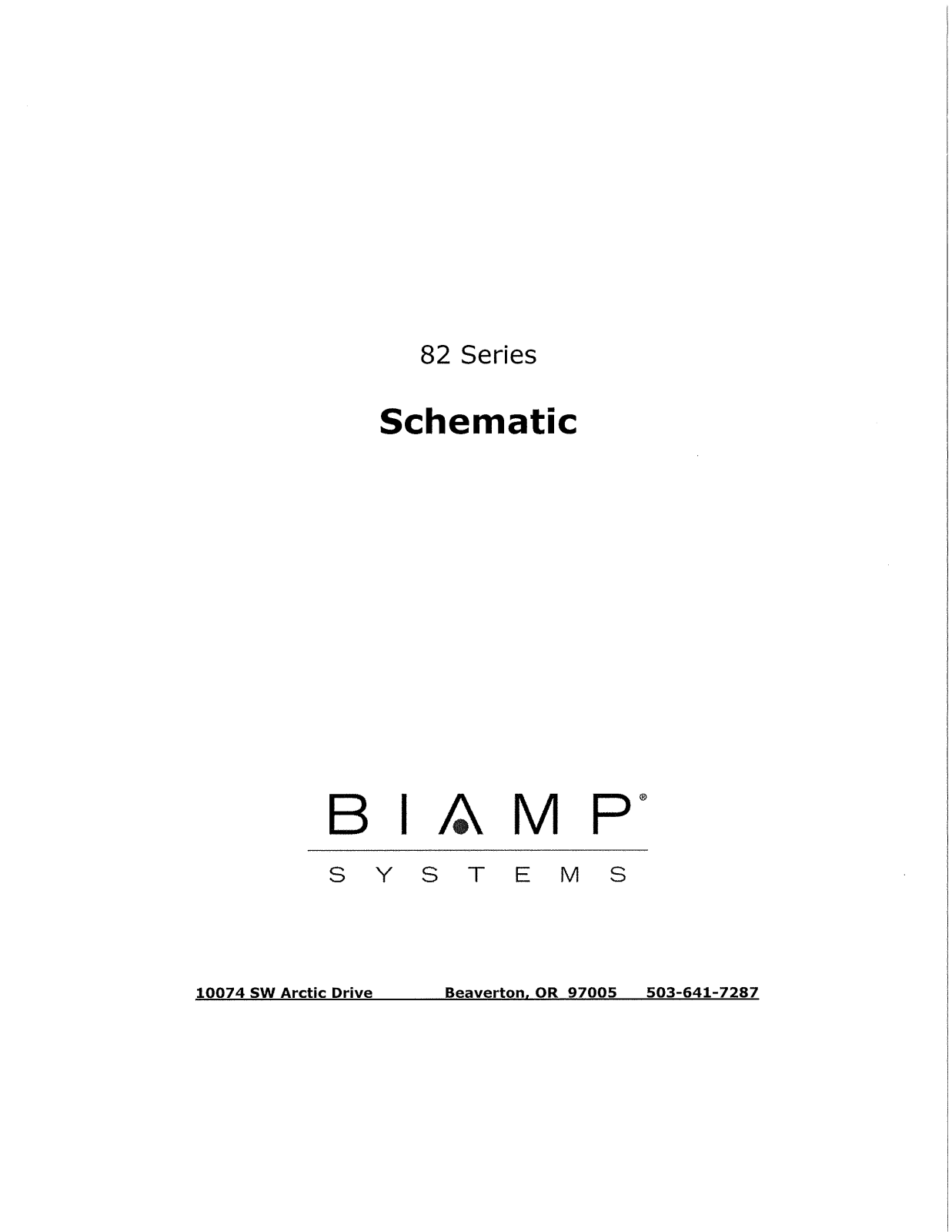 Biamp 82 SERIES User Manual