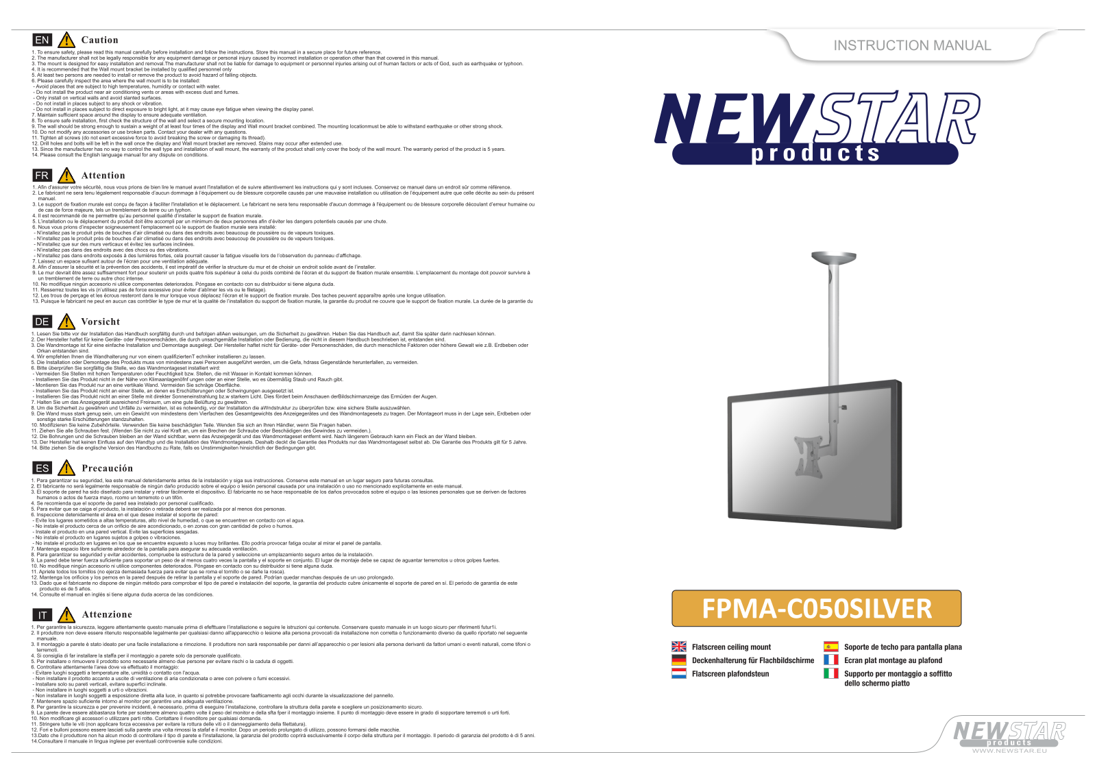 Newstar FPMA-C050SILVER User Manual