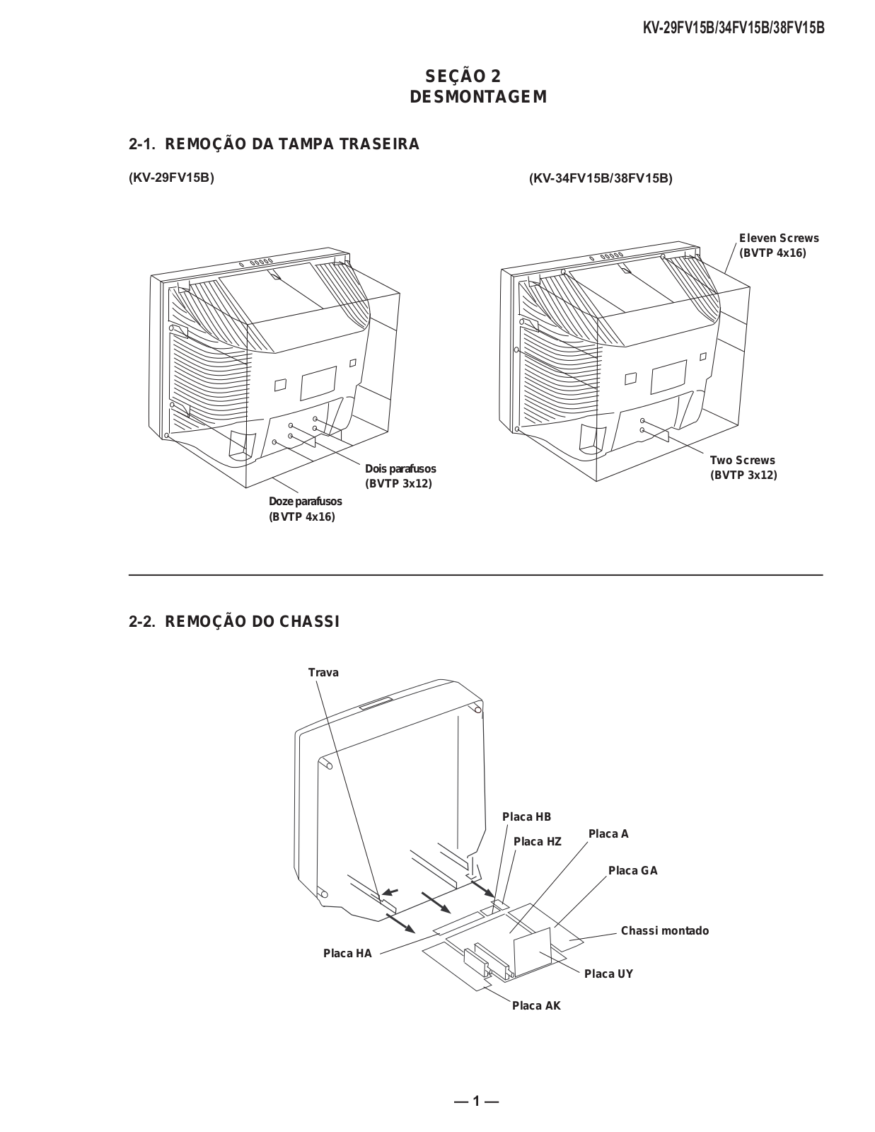 Sony KV29FV15B, KV34FV15B, KV38FV15B Schematic