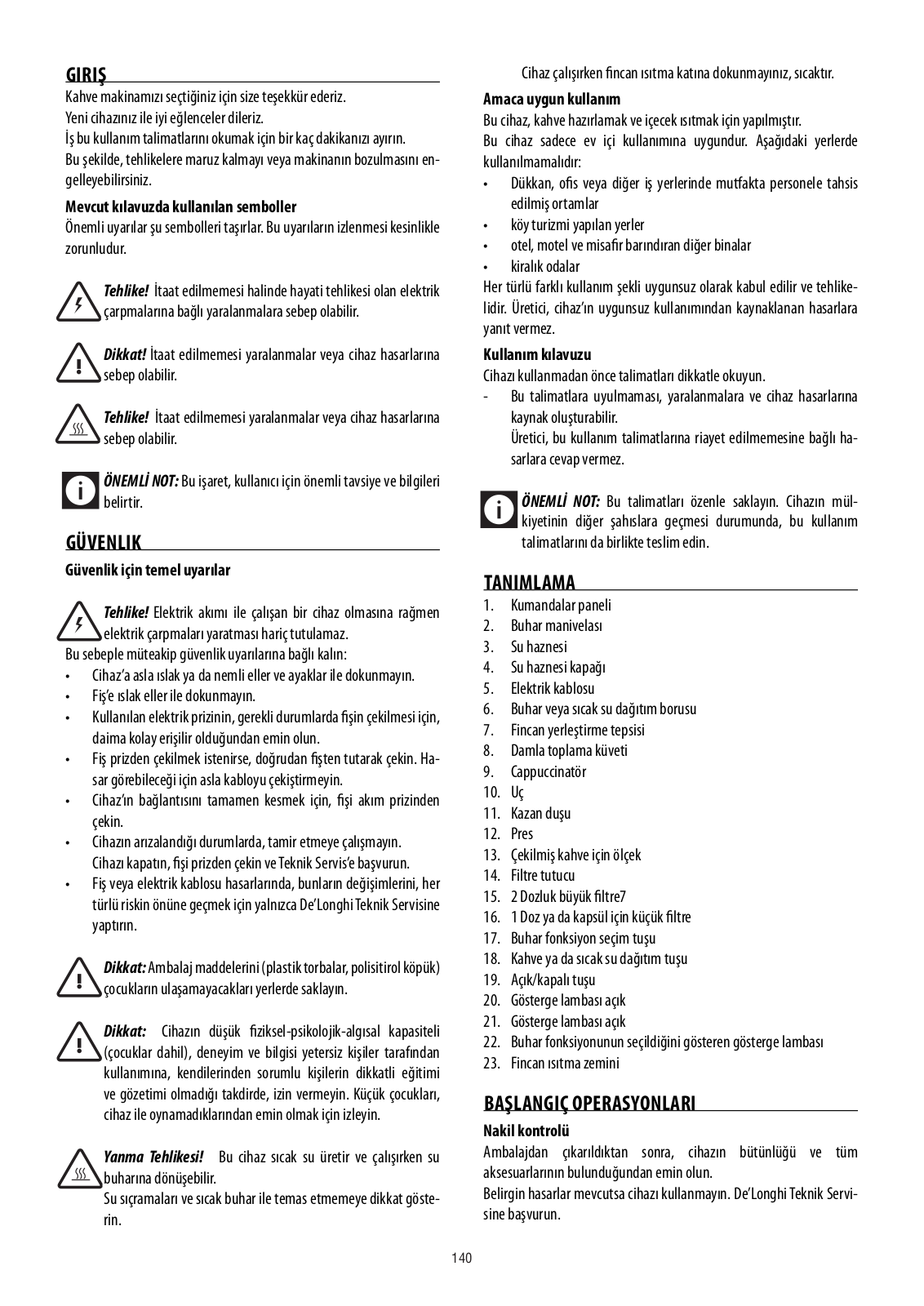 Delonghi ECO 310 Instructions Manual