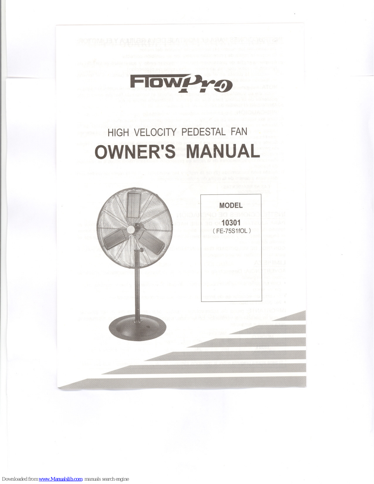 Flowpro 10301, FE-75S1fOL Owner's Manual