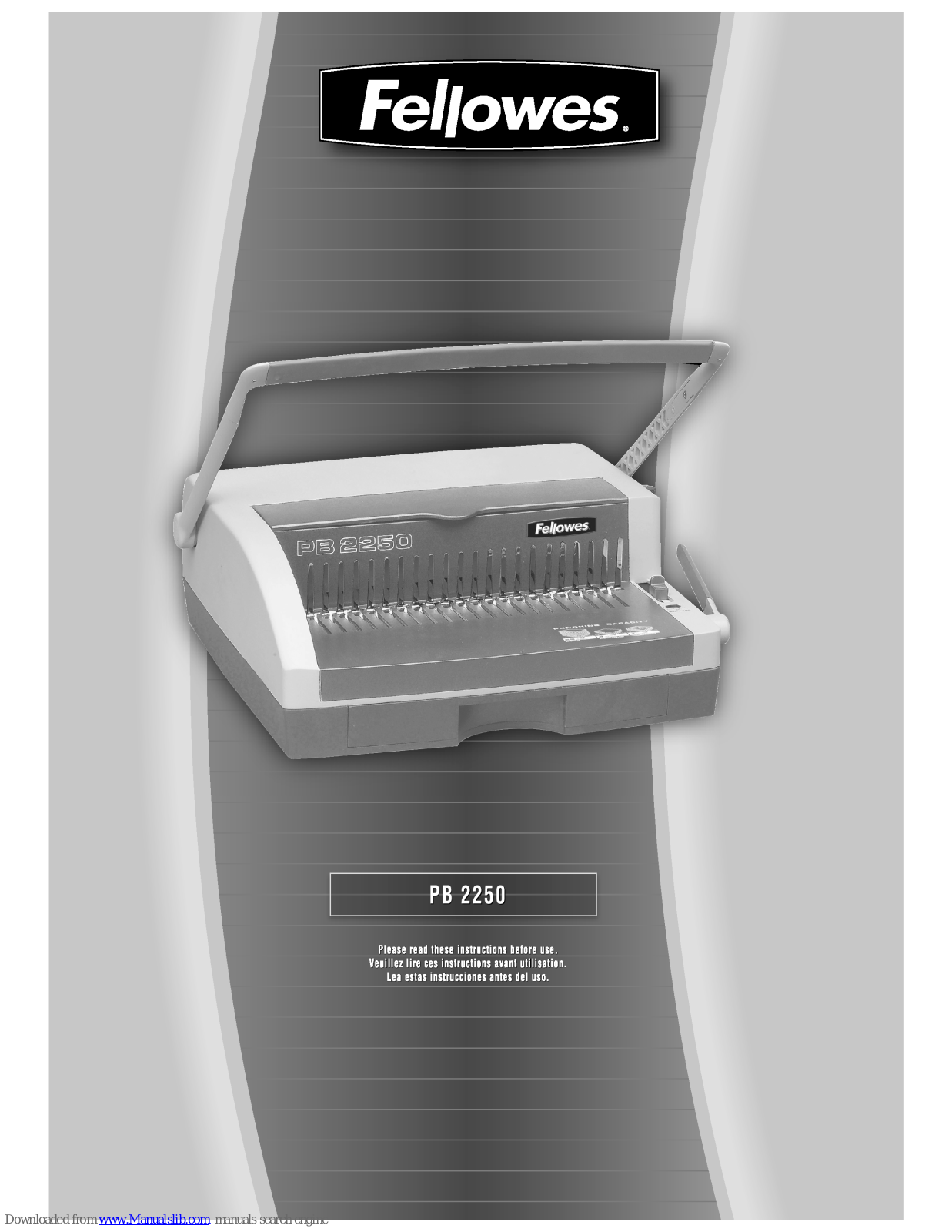 Fellowes PB2250 User Manual - ManualMachine.com