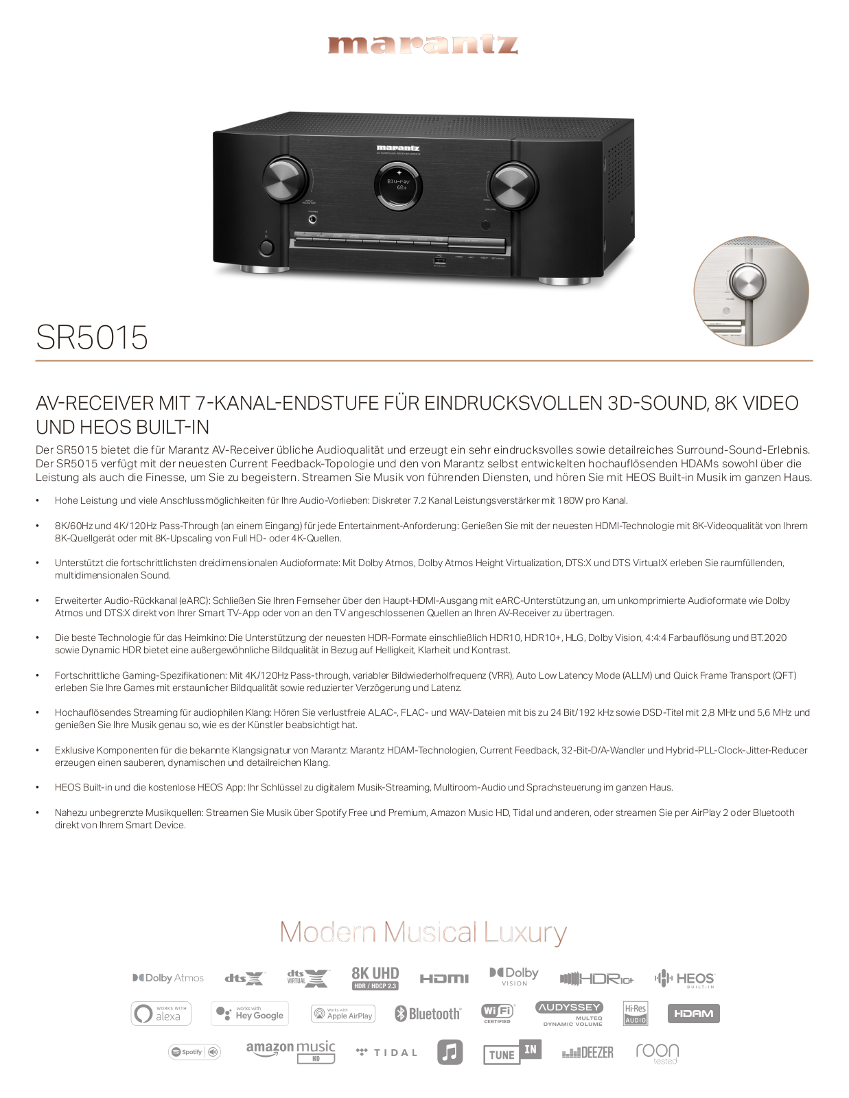 Marantz SR5015 Technical data