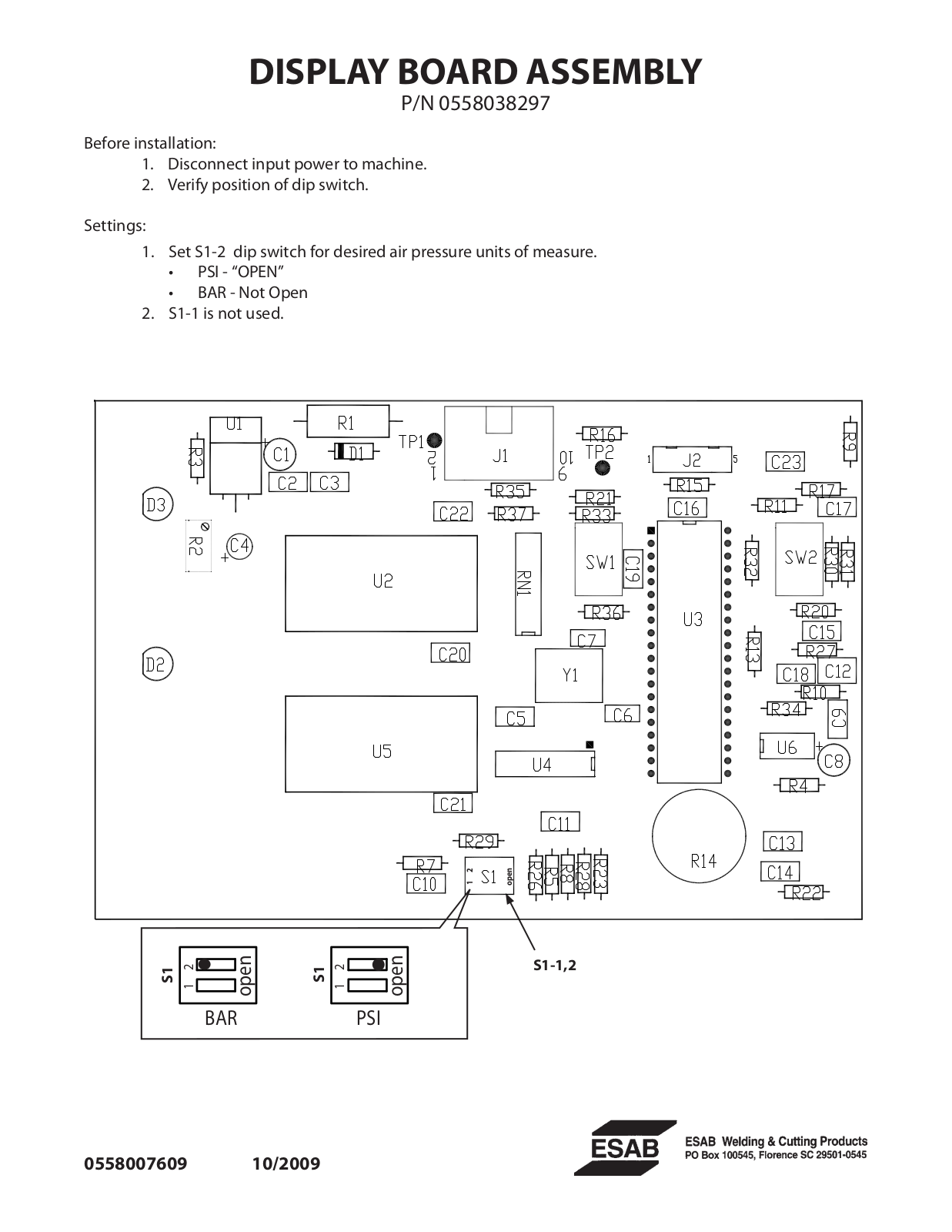 ESAB Display Board Assembly Installation manual - ManualMachine.com