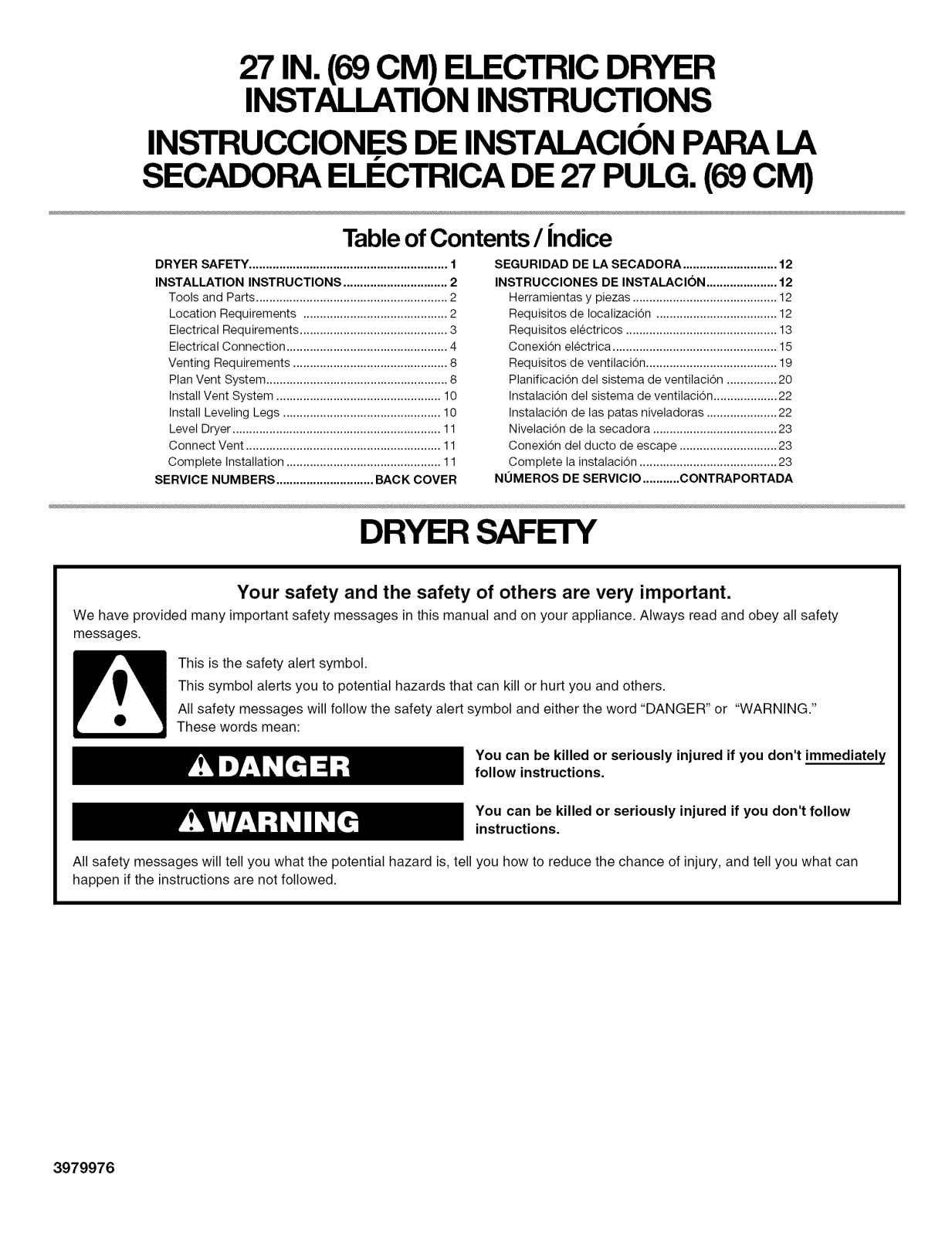 Kenmore 11064892401, 11064894401, 11064992300, 11064992301, 11064994301 Installation Guide - ManualMachine.com