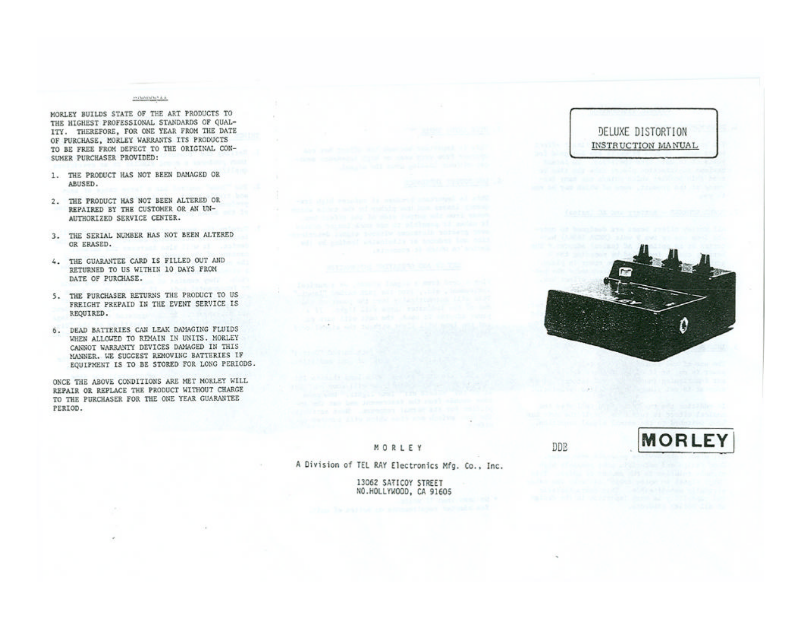 Morley Pedals DDB1 User Manual